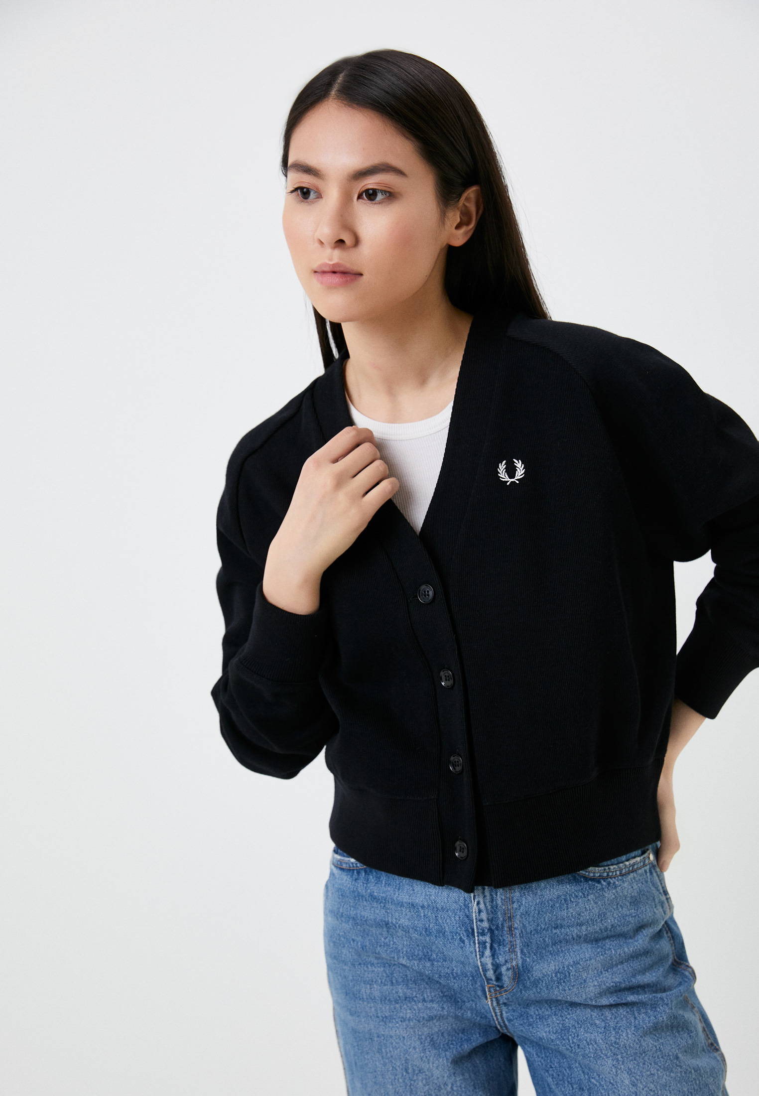 Кардиган Fred Perry, цвет: черный, RTLACL782601 — купить в интернет ...