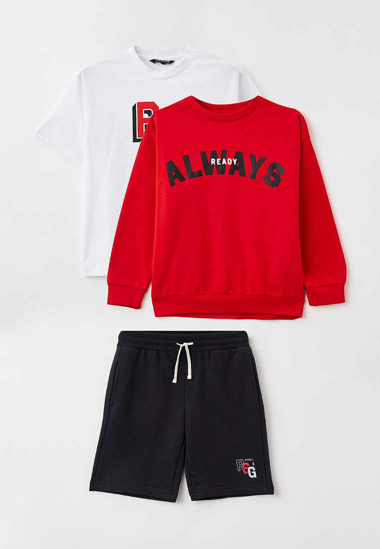 Свитшот, футболка и шорты Nukutavake by Mayoral, цвет: белый ...