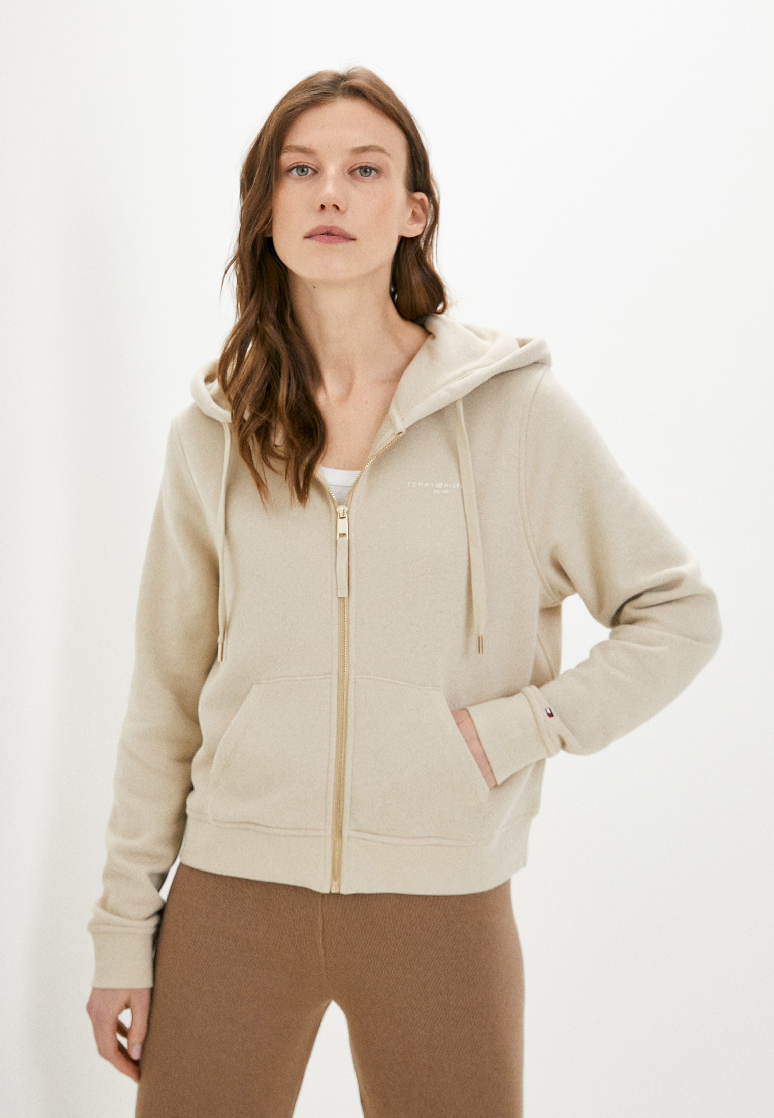 Толстовка Tommy Hilfiger, цвет: бежевый, RTLACM075001 — купить в ...