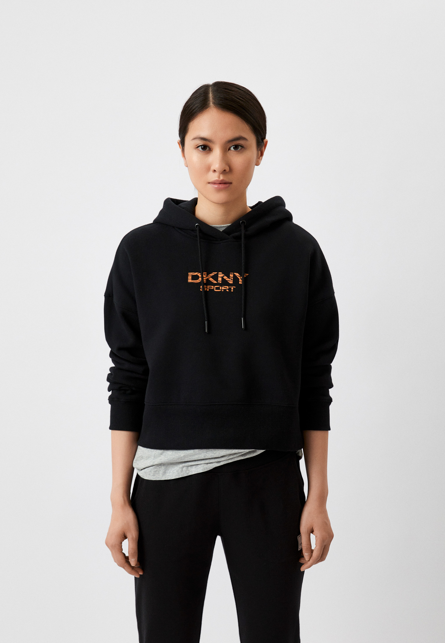 Худи DKNY, цвет: черный, RTLACM513401 — купить в интернет-магазине Lamoda