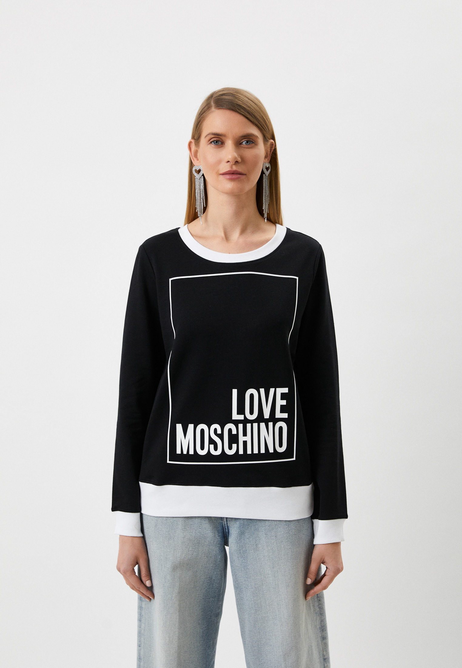 Свитшот Love Moschino, цвет: черный, RTLACM977901 — купить в интернет ...