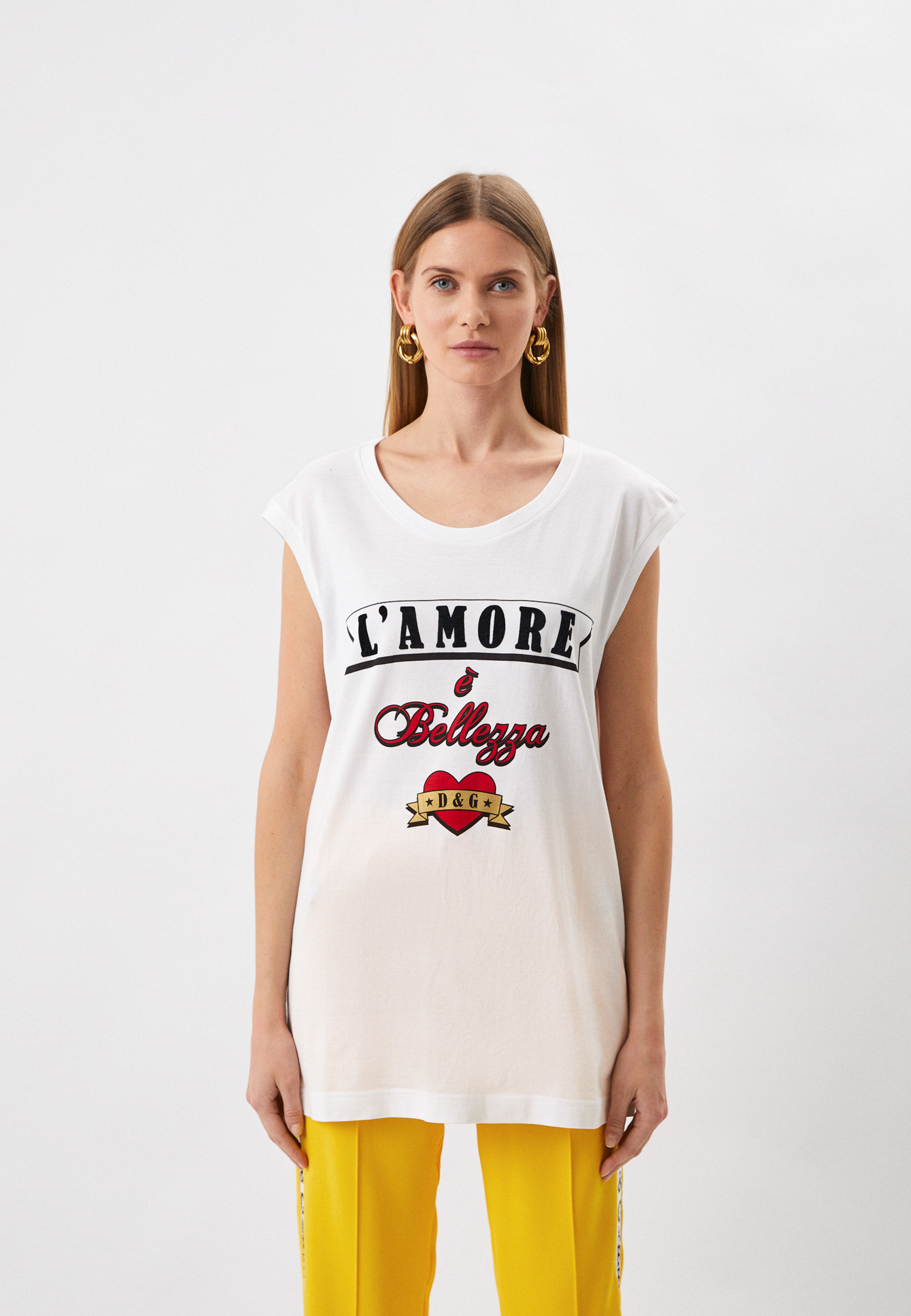 Майка Dolce&Gabbana, цвет: белый, RTLACN628401 — купить в интернет ...