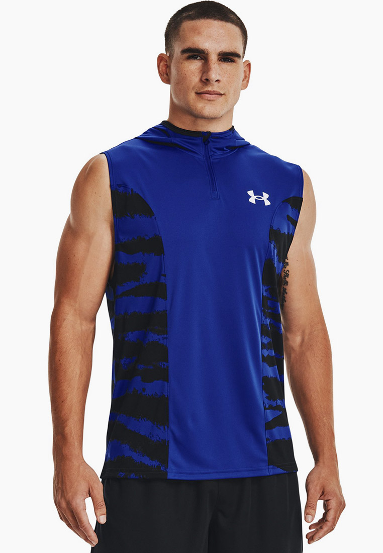 Майка спортивная Under Armour UA BASELINE TANK HOODIE, цвет: синий ...