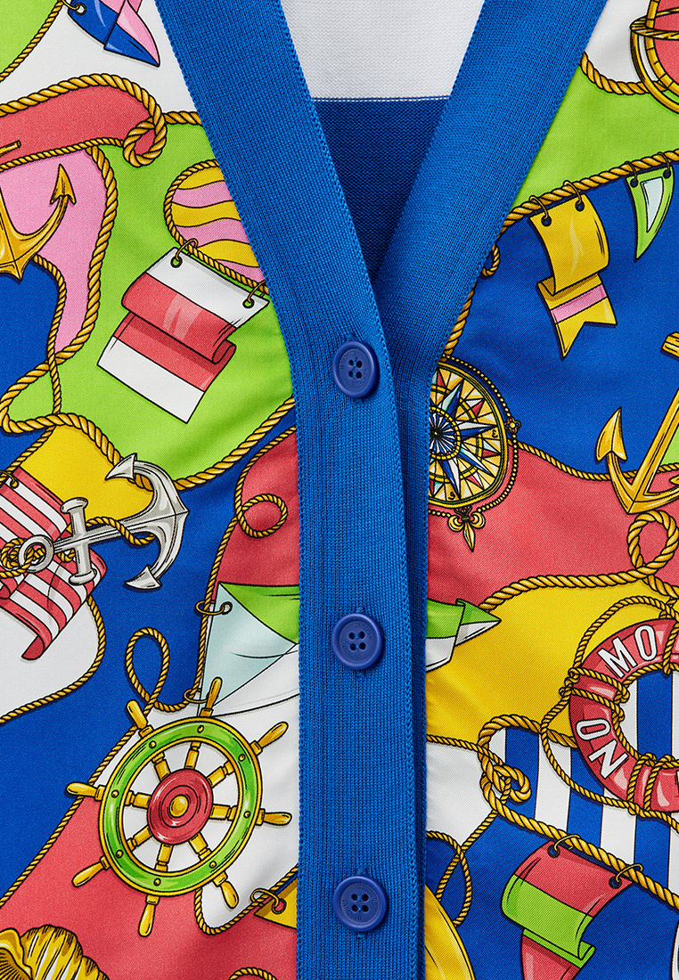 Кардиган Moschino Kid, цвет: синий, RTLACO301501 — купить в