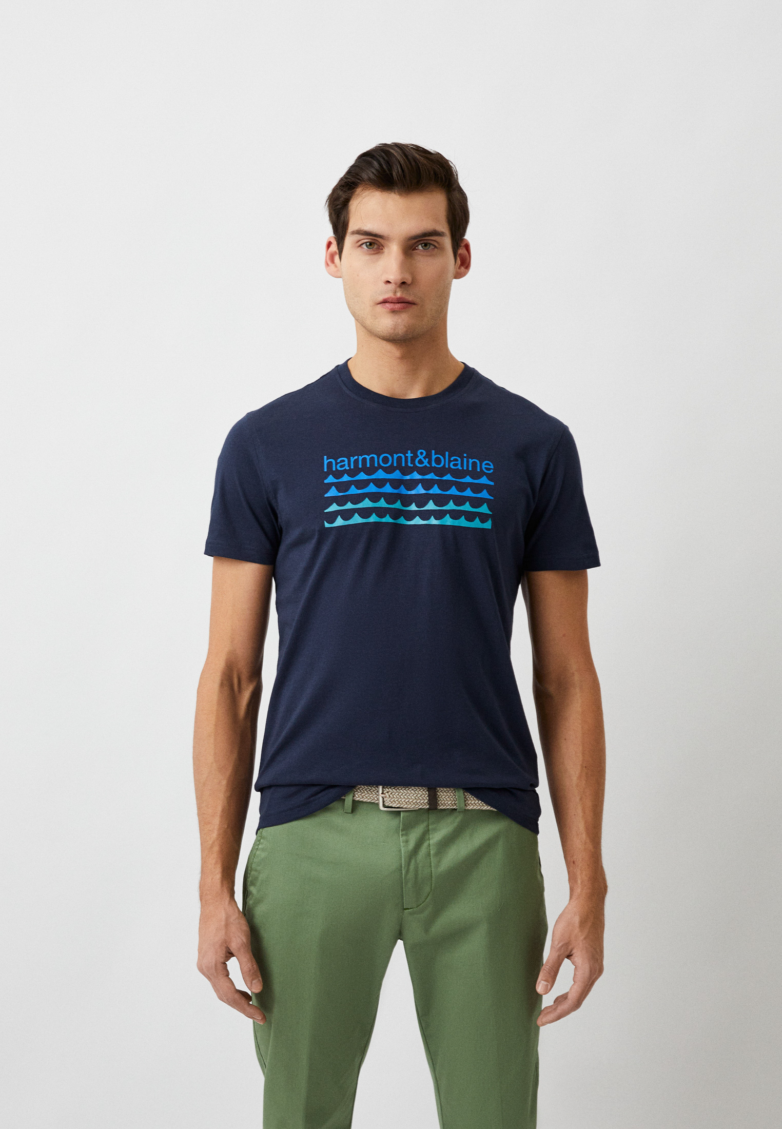 Футболка Harmont & Blaine, цвет синий, RTLACO844501 — купить в