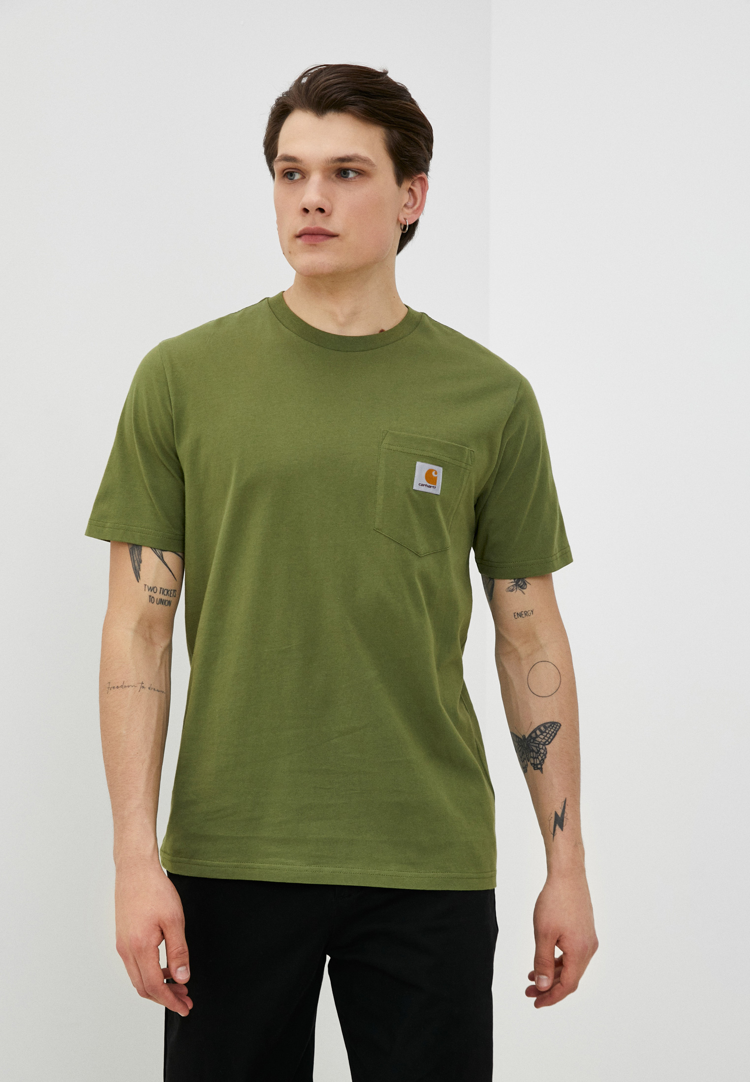Футболка Carhartt WIP, цвет: хаки, RTLACP362001 — купить в интернет ...