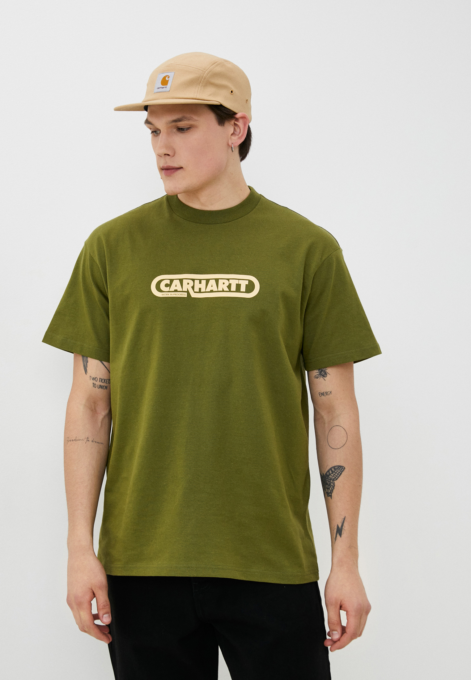 Футболка Carhartt WIP, цвет: хаки, RTLACP364701 — купить в интернет ...