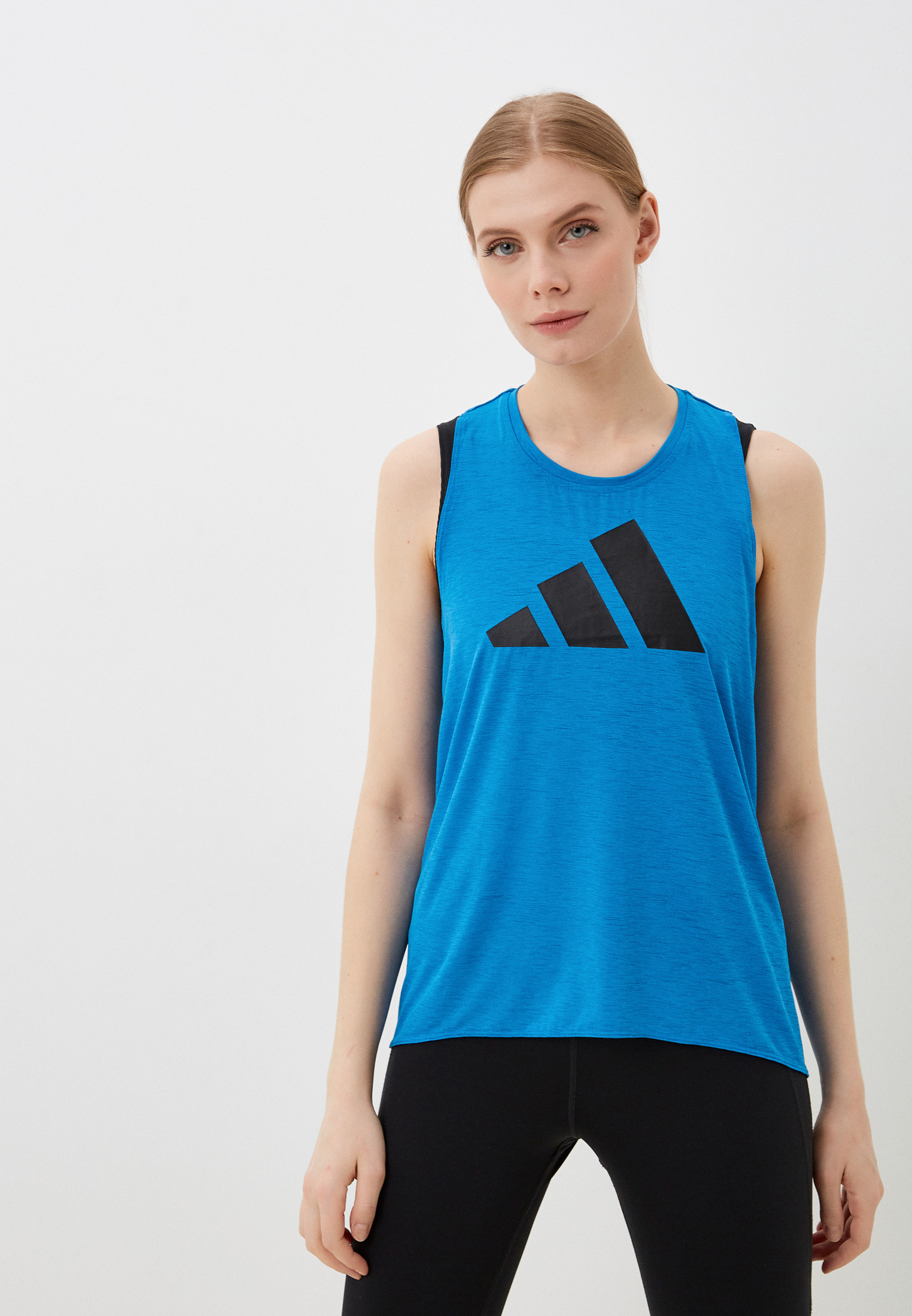 Майка спортивная adidas WTR 3BARLOGO TK, цвет: голубой, RTLACQ001401 ...