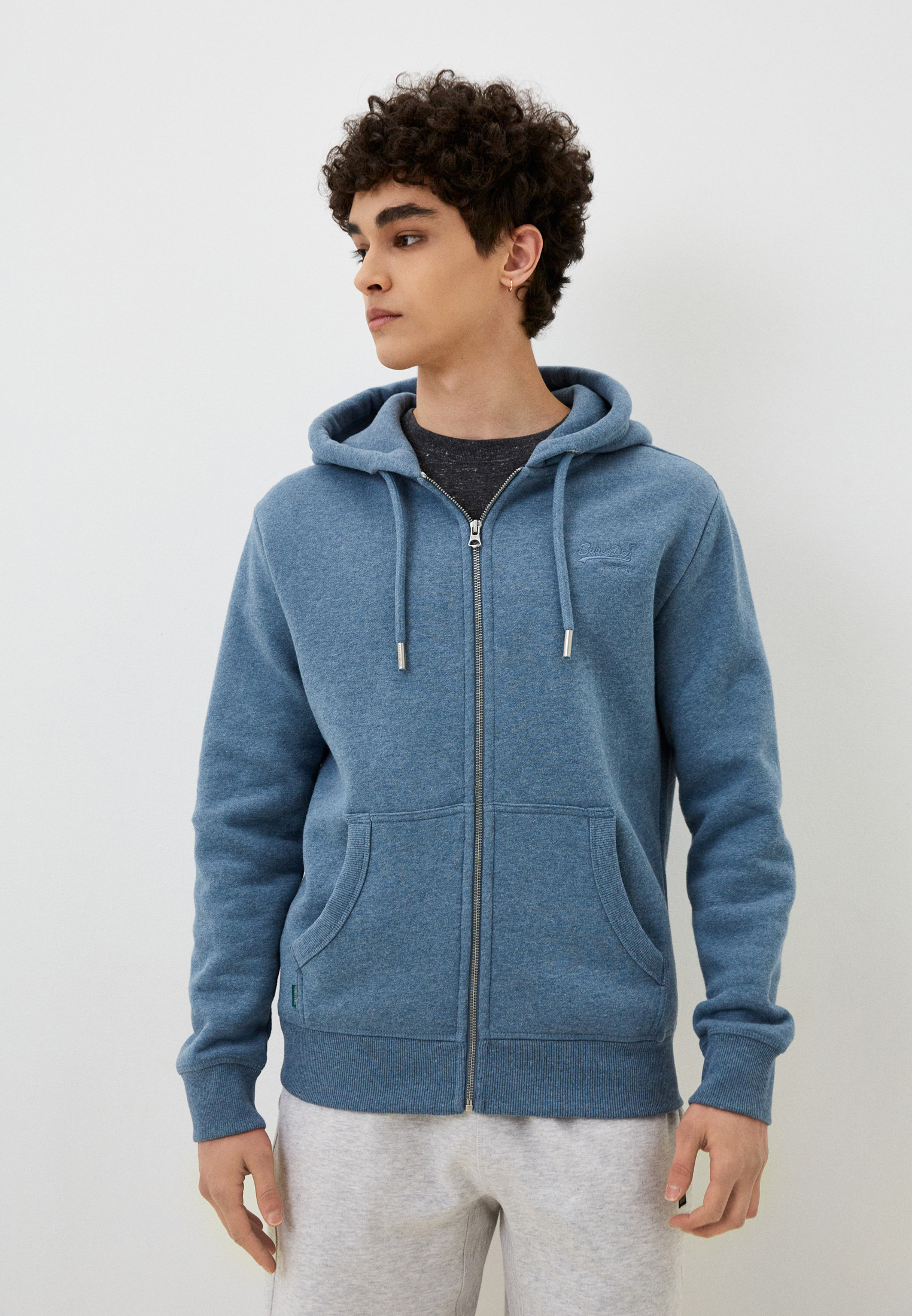 Толстовка Superdry, цвет: голубой, RTLACQ348601 — купить в интернет ...