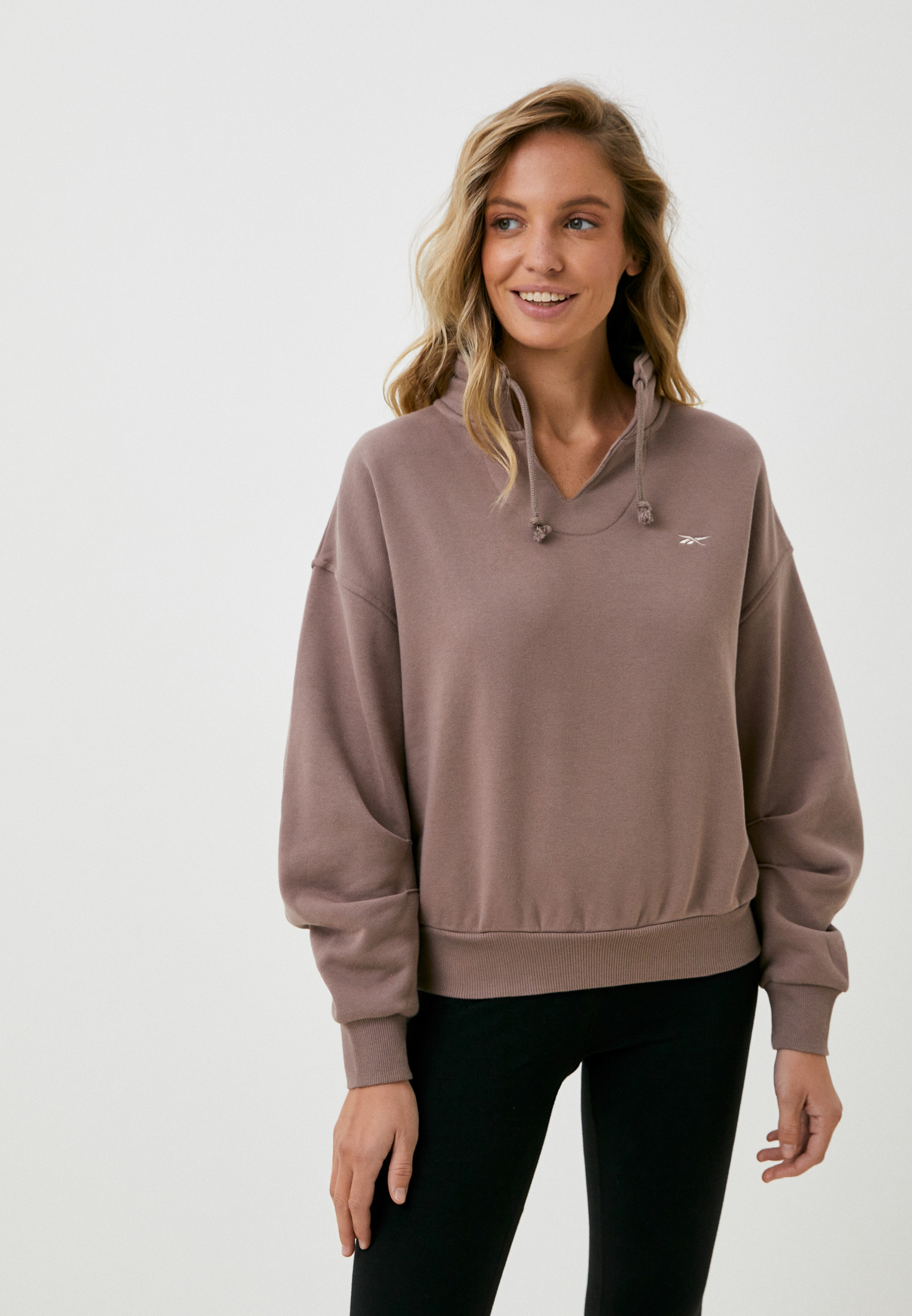 Олимпийка Reebok CL WDE COTTON FT COVERUP, цвет: коричневый ...