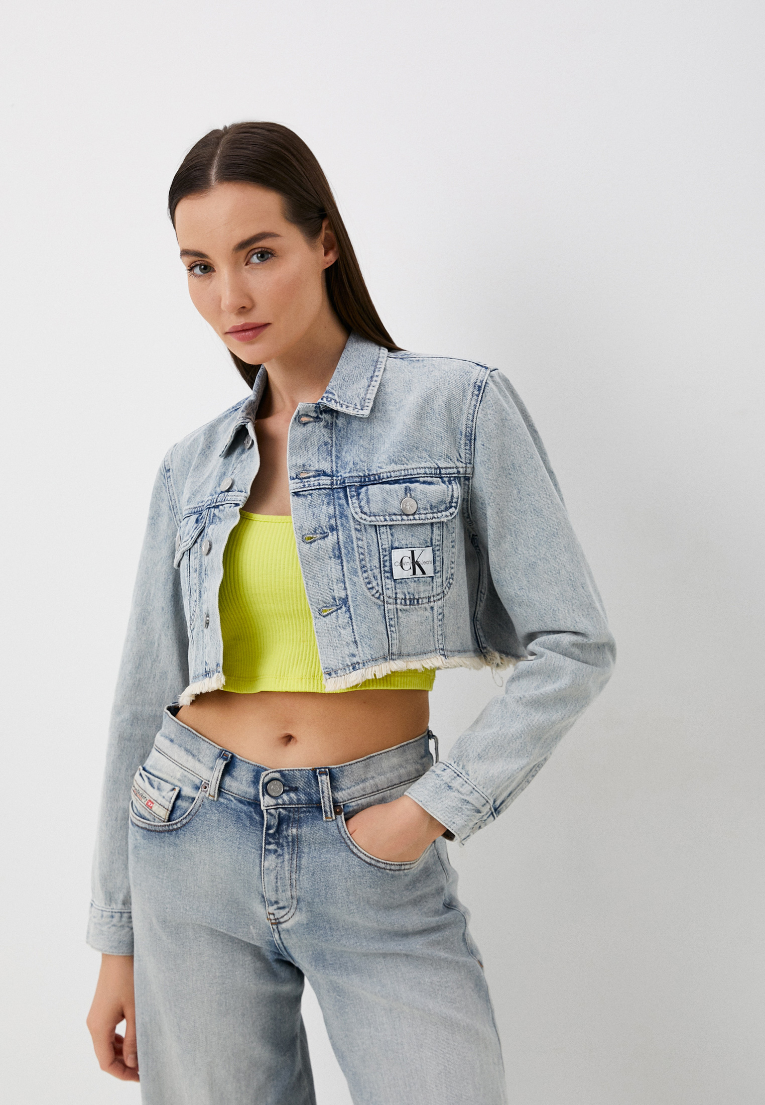 Куртка джинсовая Calvin Klein Jeans, цвет: голубой, RTLACQ746001 ...