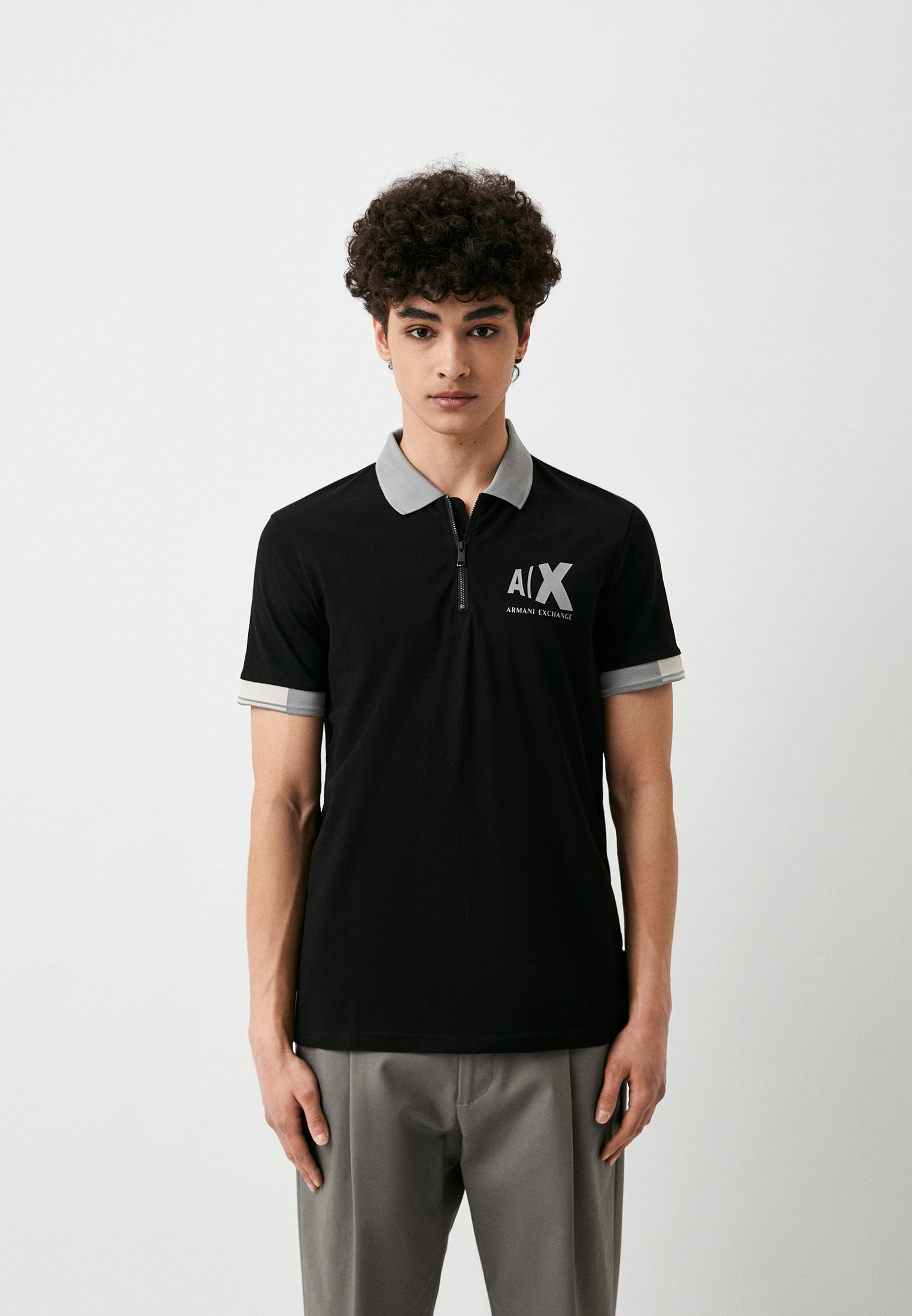 Поло Armani Exchange, цвет: черный, RTLACQ800301 — купить в интернет ...