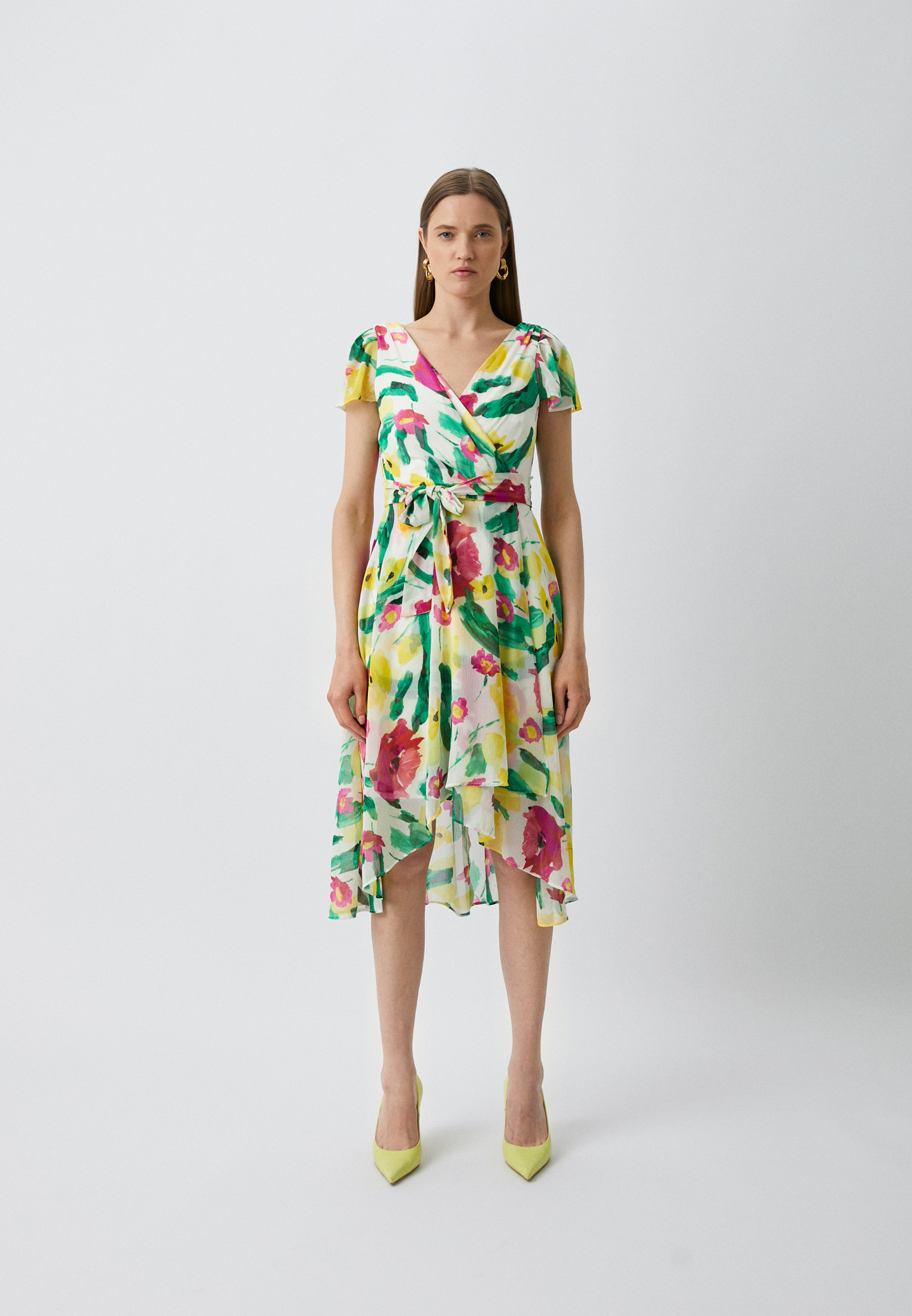 Платье DKNY, цвет: бежевый, RTLACQ874101 — купить в интернет-магазине ...