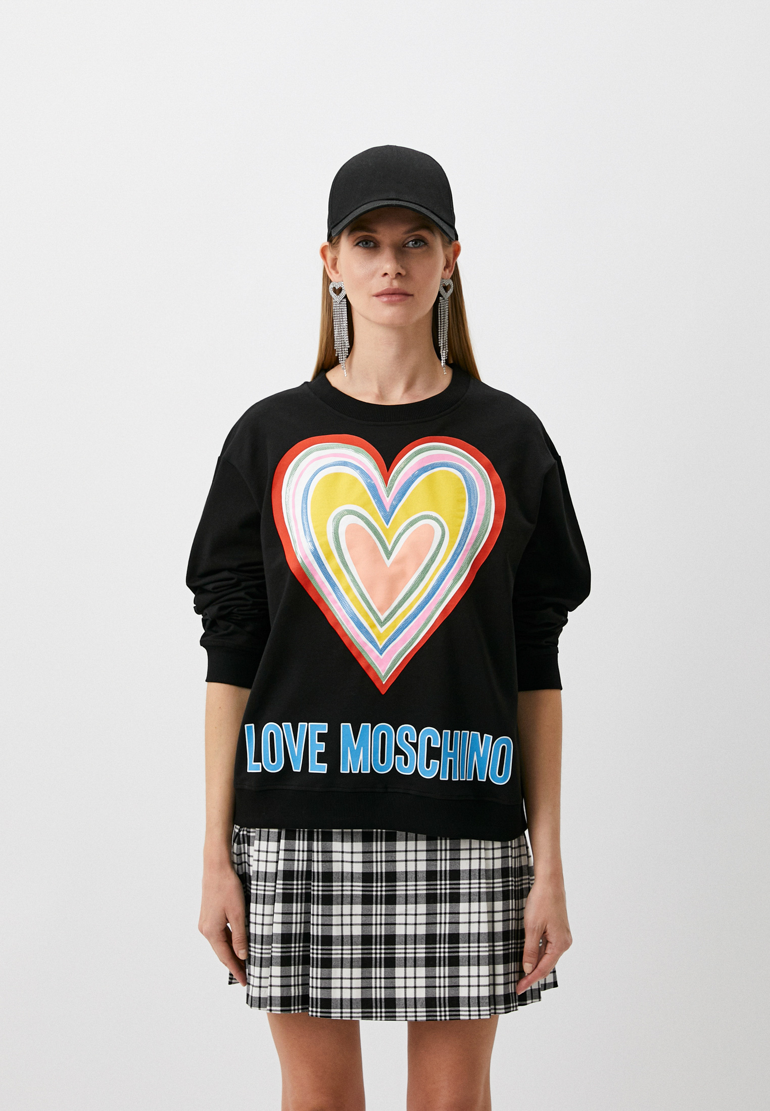 Свитшот Love Moschino, цвет: черный, RTLACQ973901 — купить в интернет ...