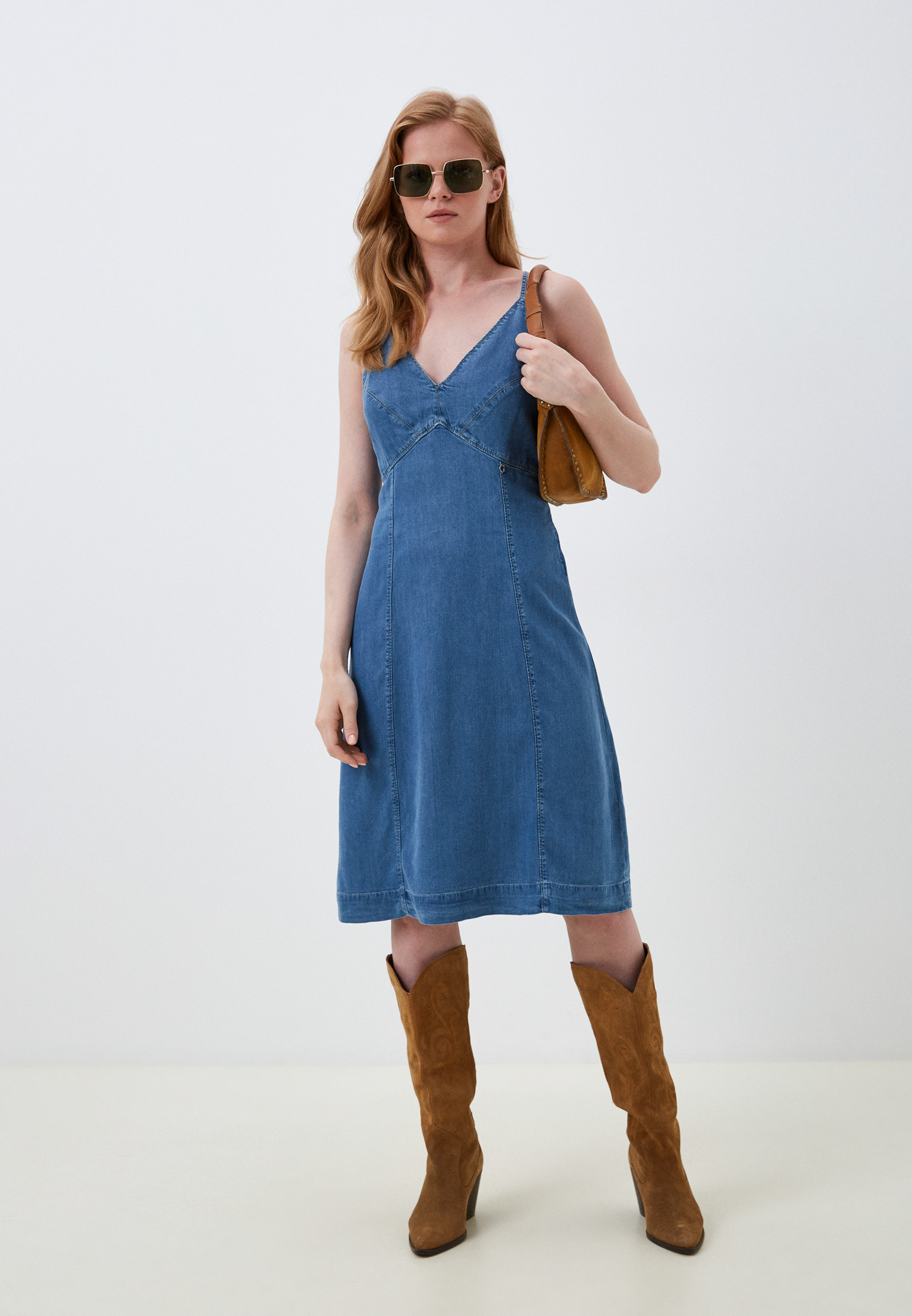 Платье джинсовое Guess, цвет: синий, RTLACR016501 — купить в интернет ...