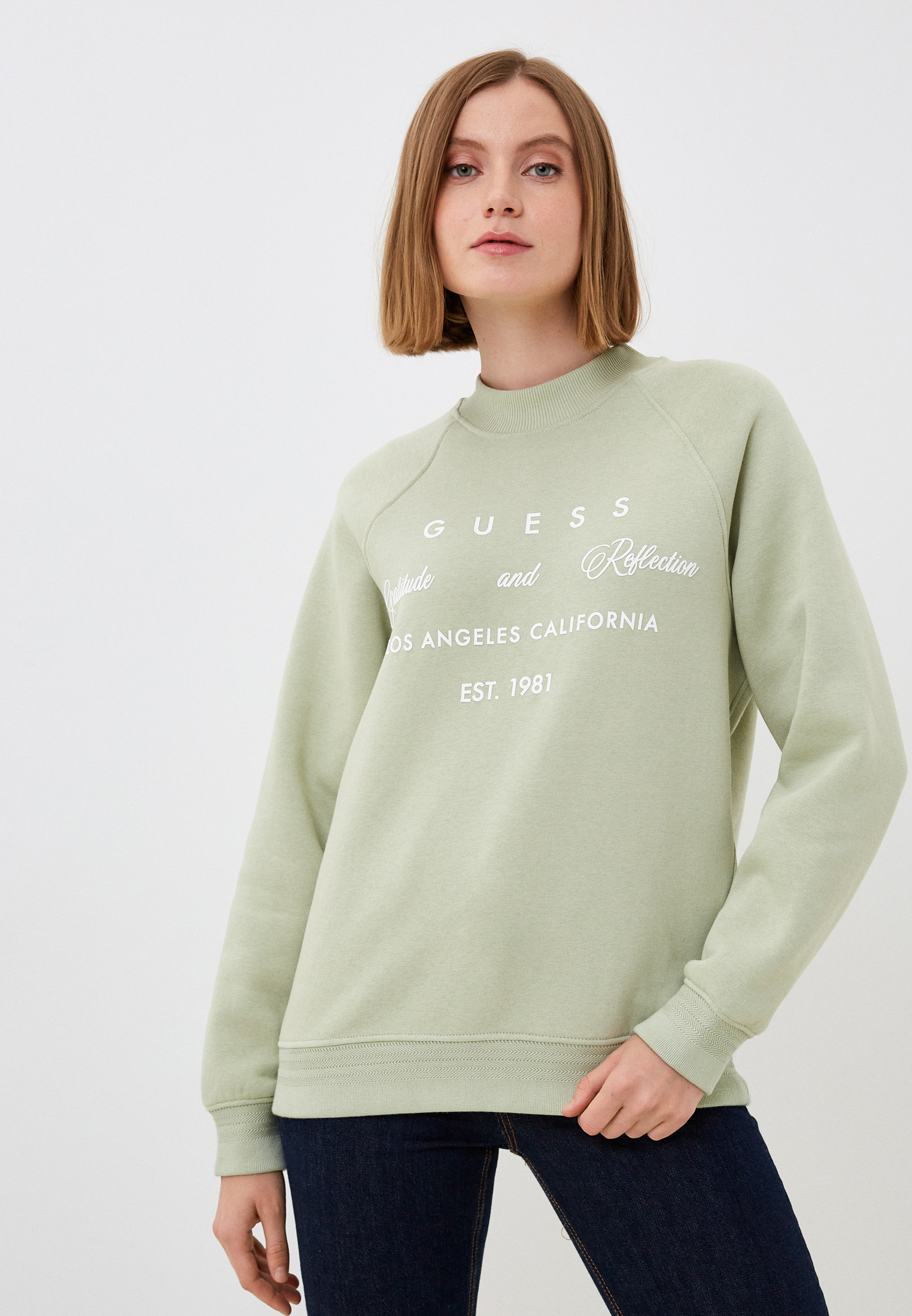 Свитшот Guess, цвет: зеленый, RTLACR341701 — купить в интернет-магазине ...
