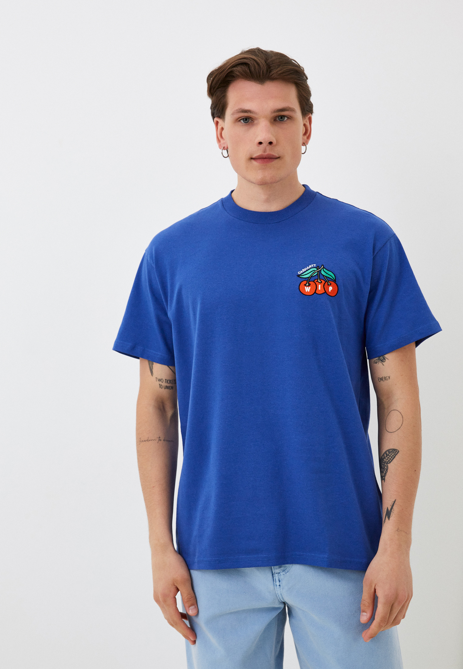 Футболка Carhartt WIP, цвет: синий, RTLACR697301 — купить в интернет ...