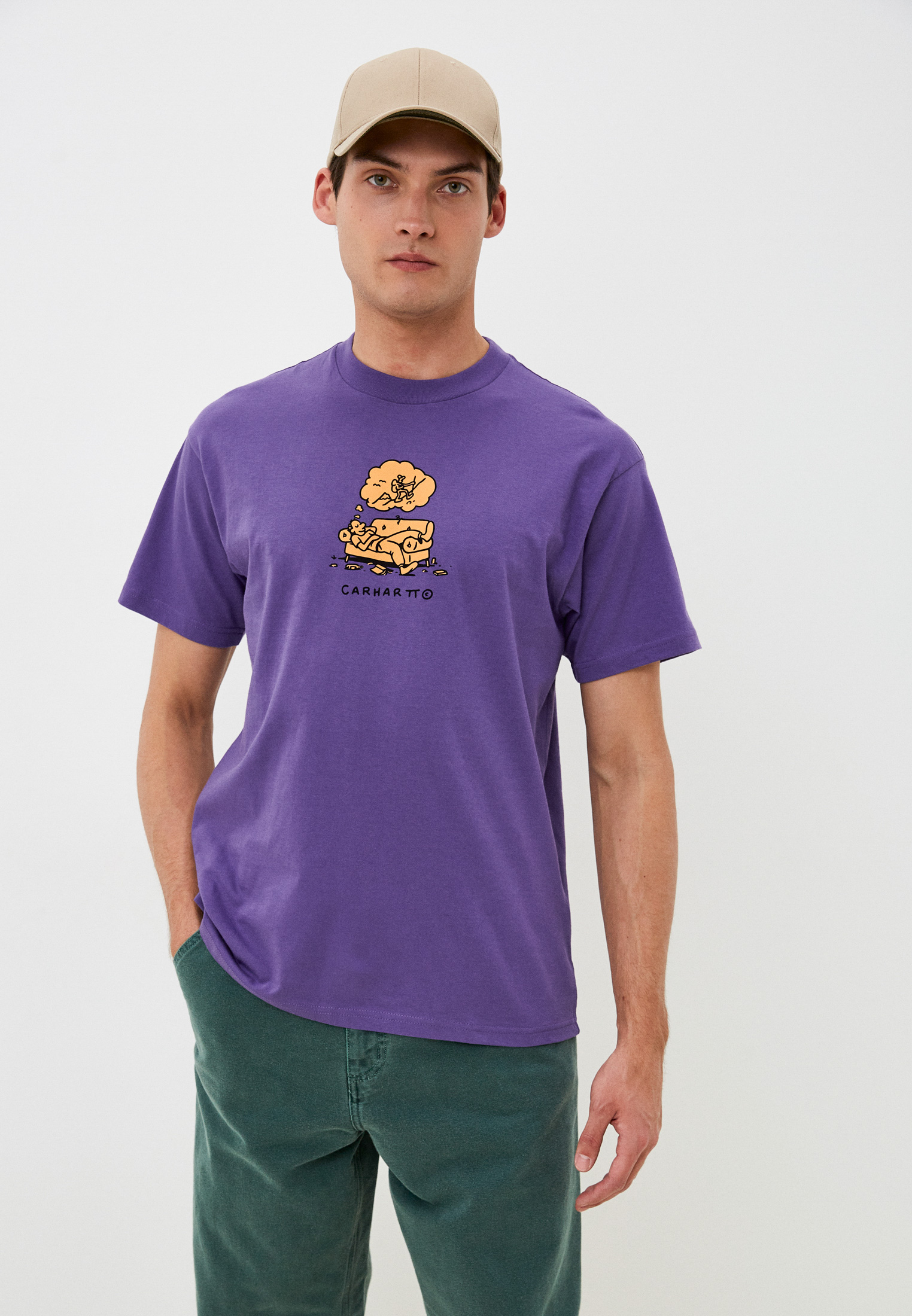 Футболка Carhartt WIP, цвет: фиолетовый, RTLACR698301 — купить в ...