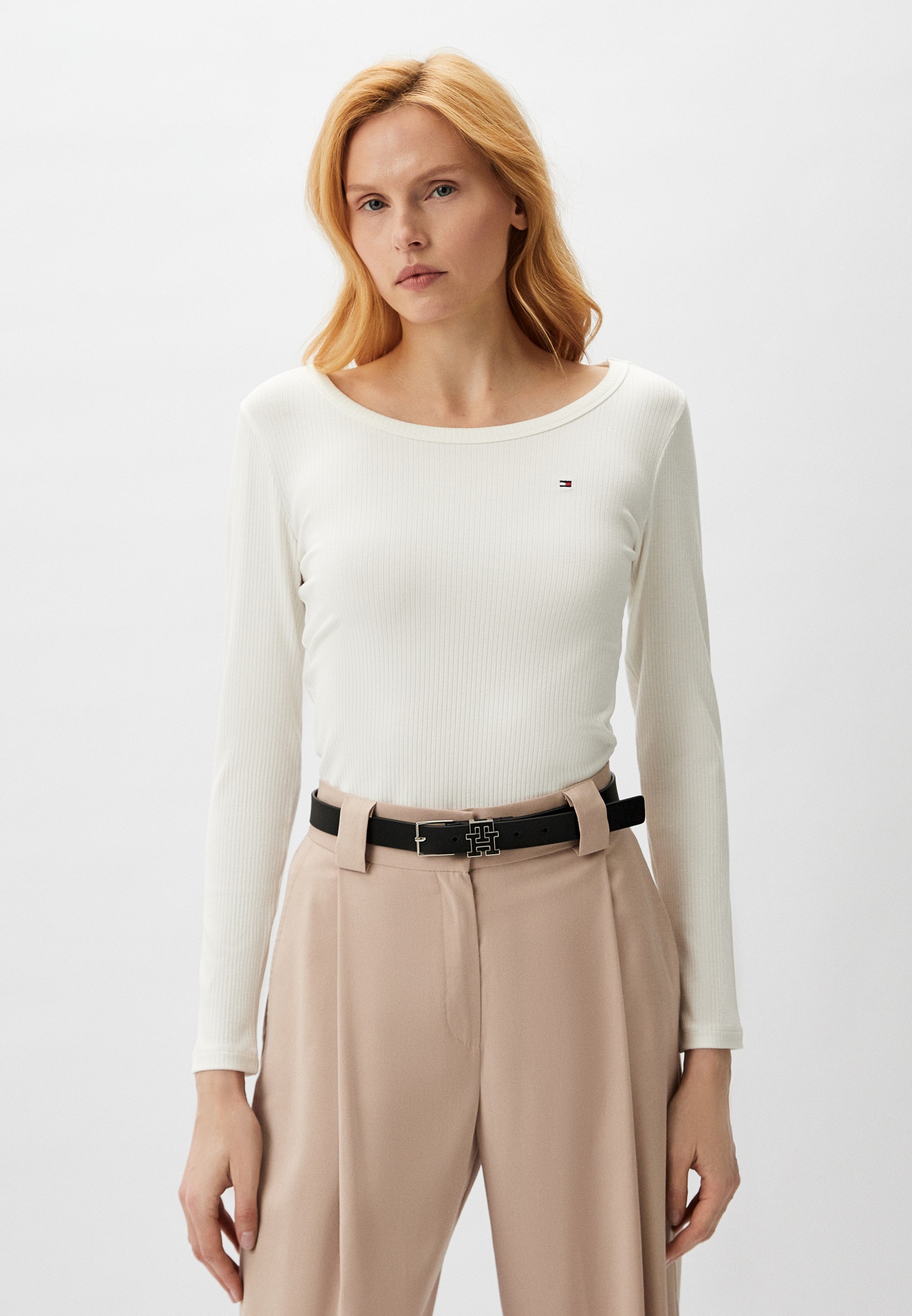 Лонгслив Tommy Hilfiger, цвет: белый, RTLACR781701 — купить в интернет ...