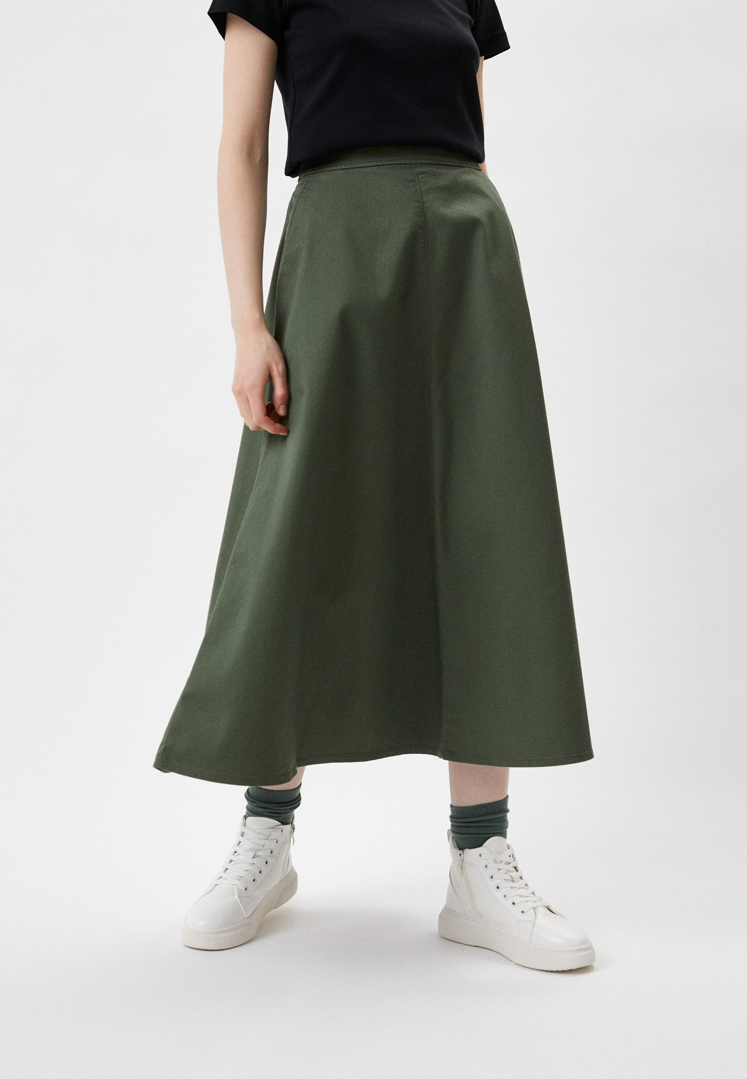 Юбка UNIQLO из хлопка, цвет: зеленый, RTLACF172901 — купить в интернет ...