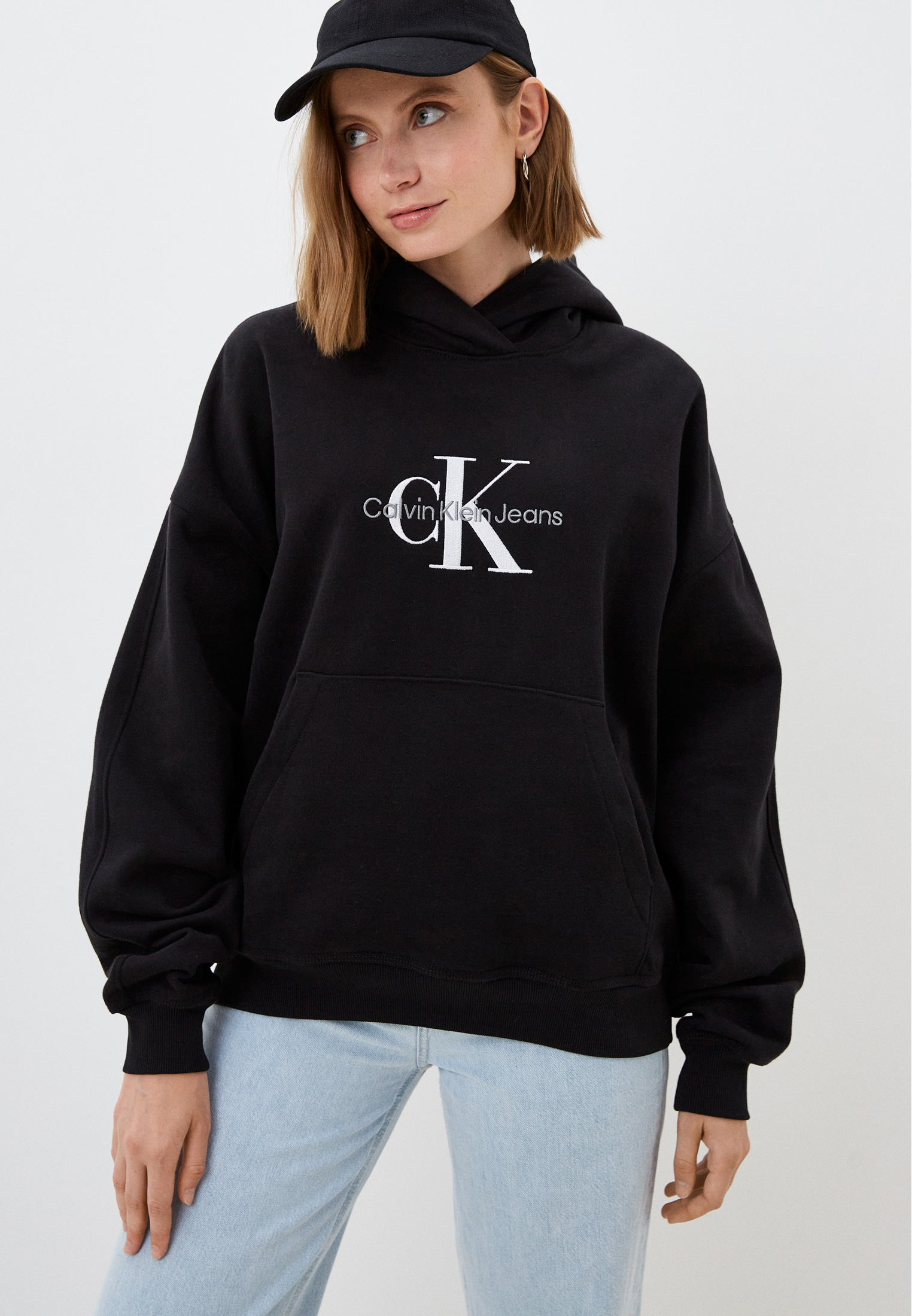 Худи Calvin Klein Jeans, цвет: черный, RTLACS341501 — купить в интернет ...