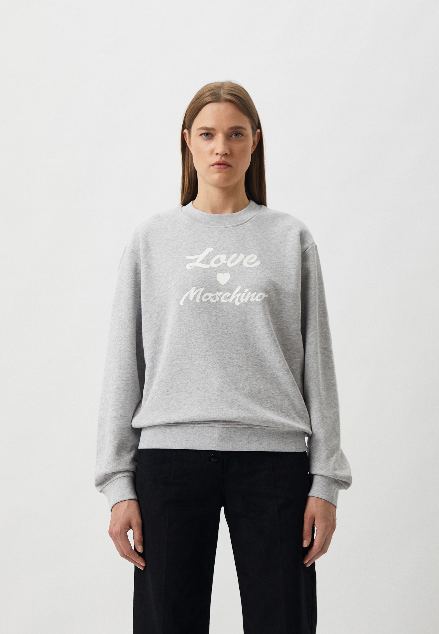 Свитшот Love Moschino, цвет: серый, RTLACS869801 — купить в интернет ...