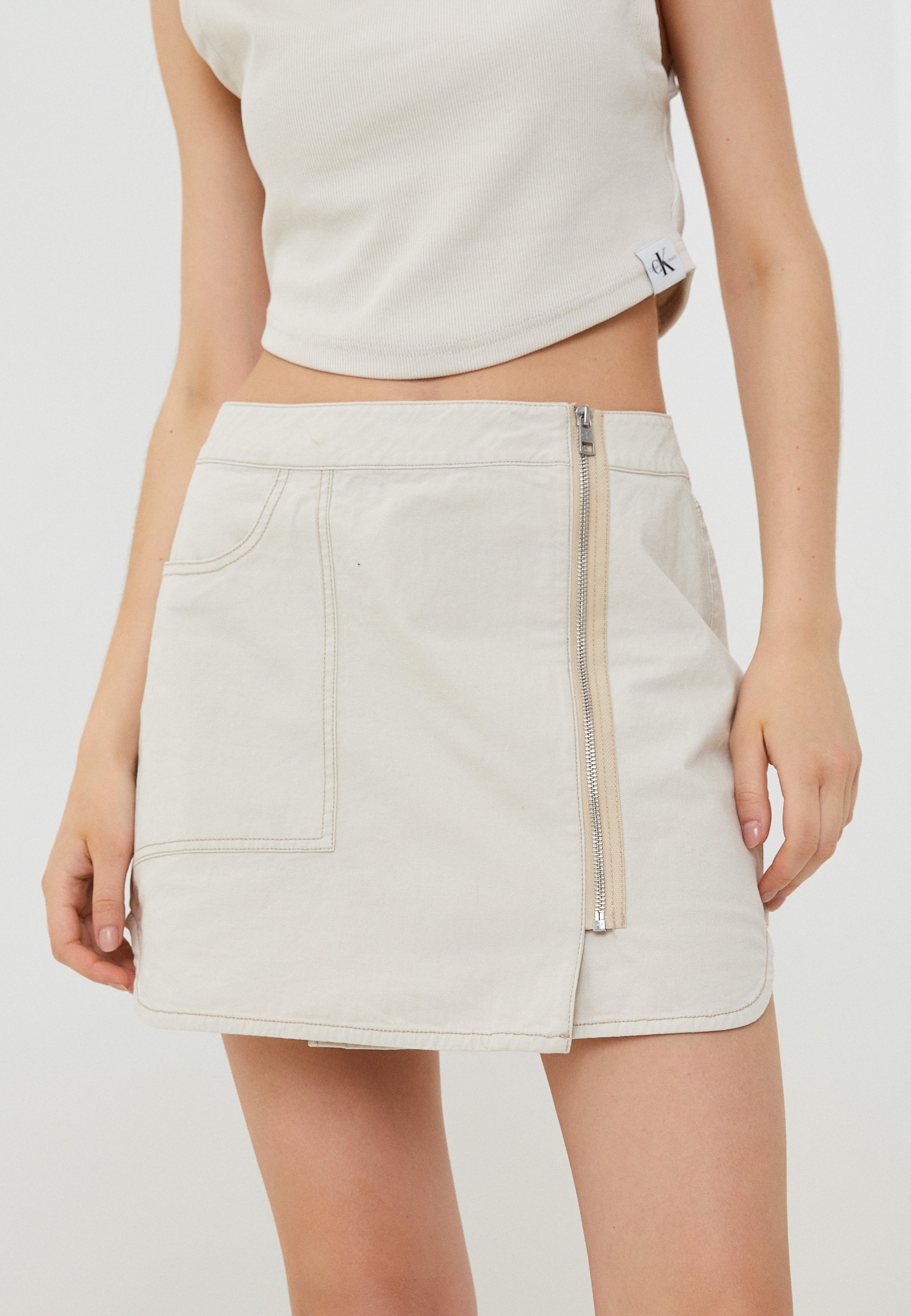 Юбка Calvin Klein Jeans, цвет: бежевый, RTLACT002401 — купить в ...