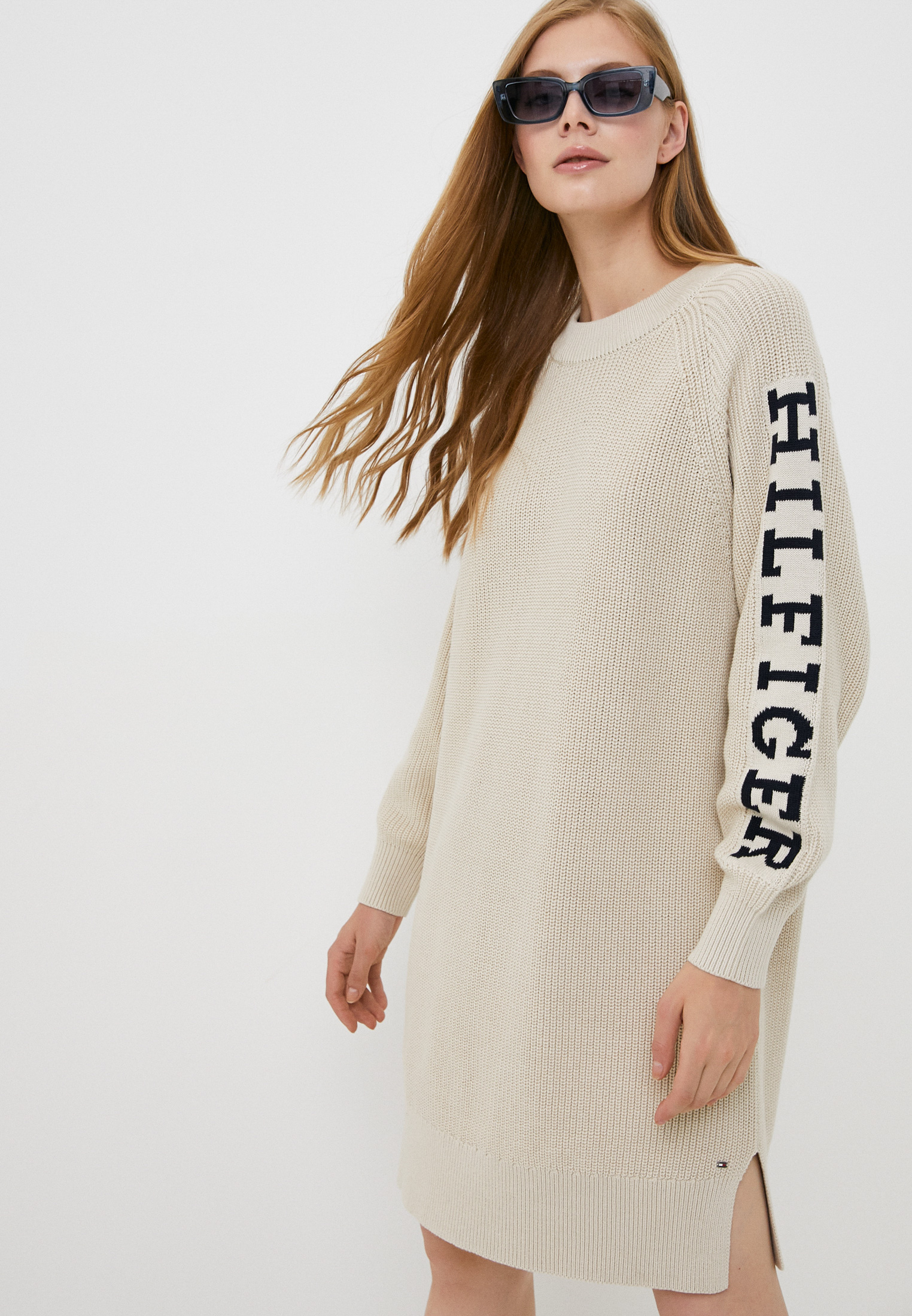 Платье Tommy Hilfiger, цвет: бежевый, RTLACT031501 — купить в интернет ...