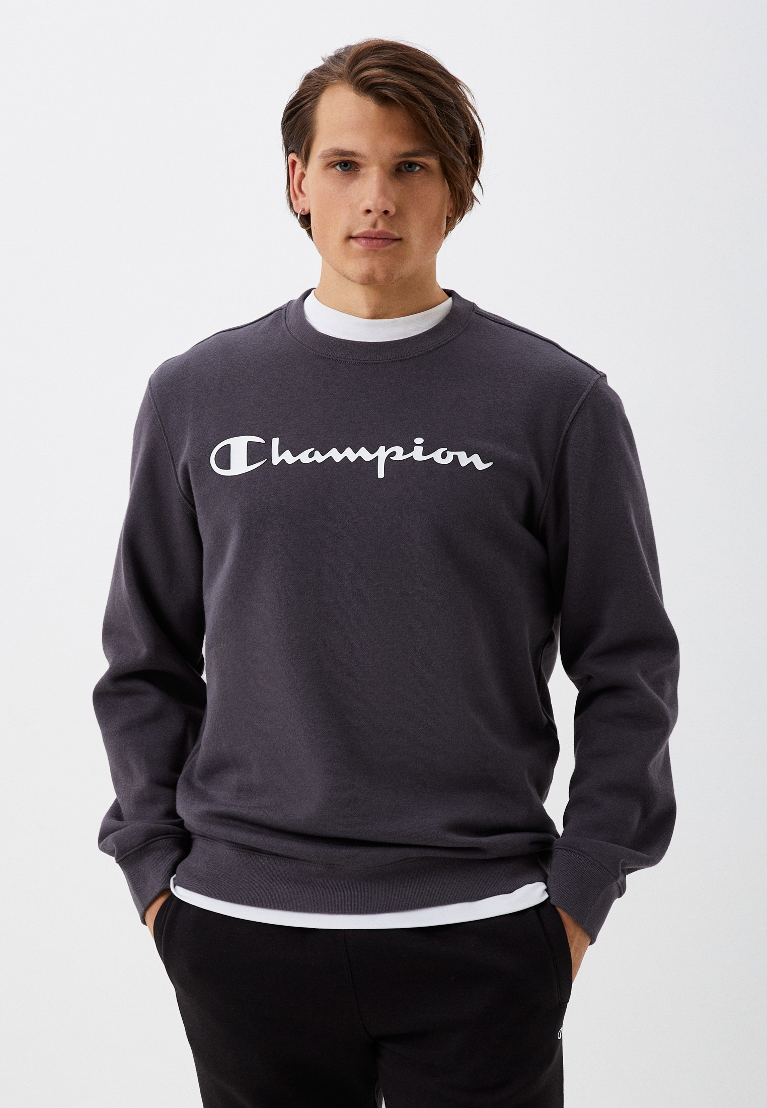 Свитшот Champion, цвет: серый, RTLACU461401 — купить в интернет ...