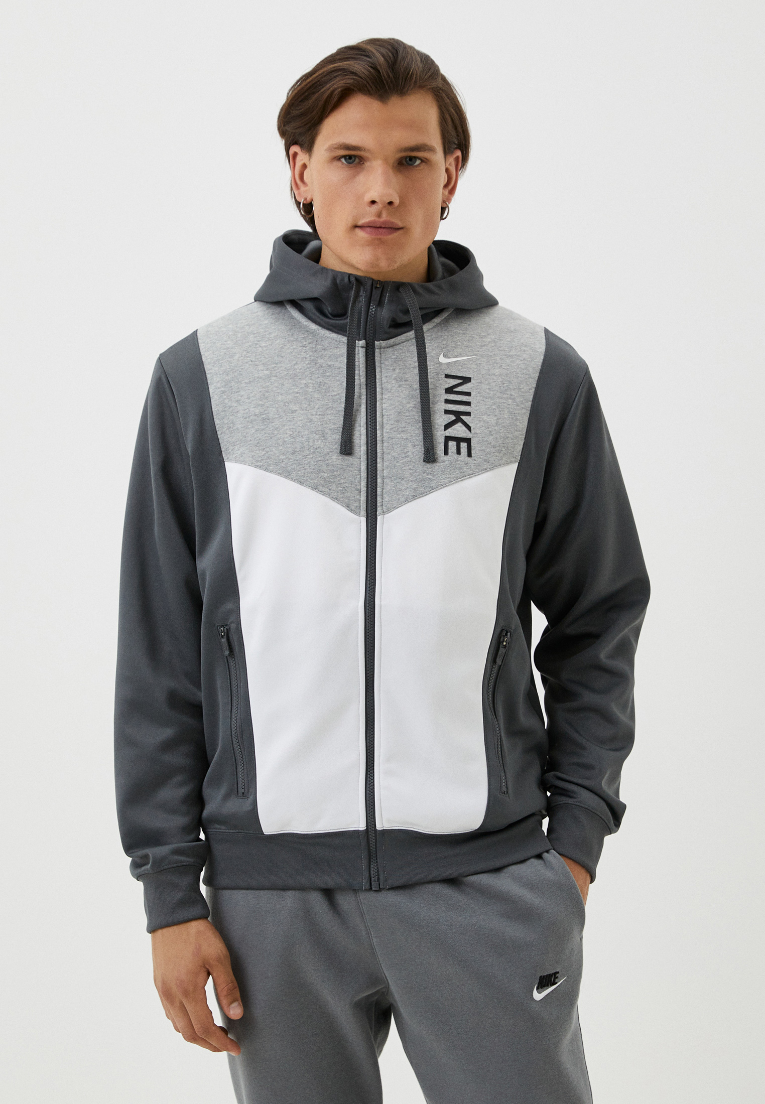 Толстовка Nike M NSW HYBRID PK FZ HOODIE, цвет: серый, RTLACV248901 ...