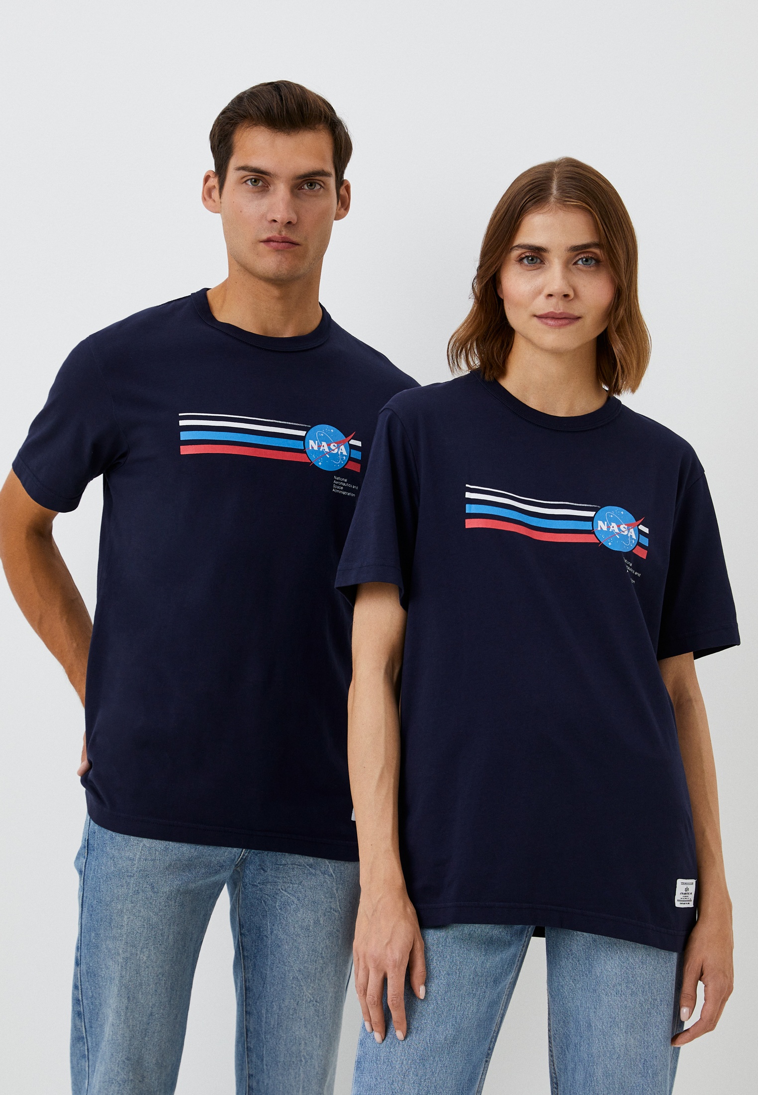 Футболка Alpha Industries NASA Capsule, цвет: синий, RTLACV453601 ...