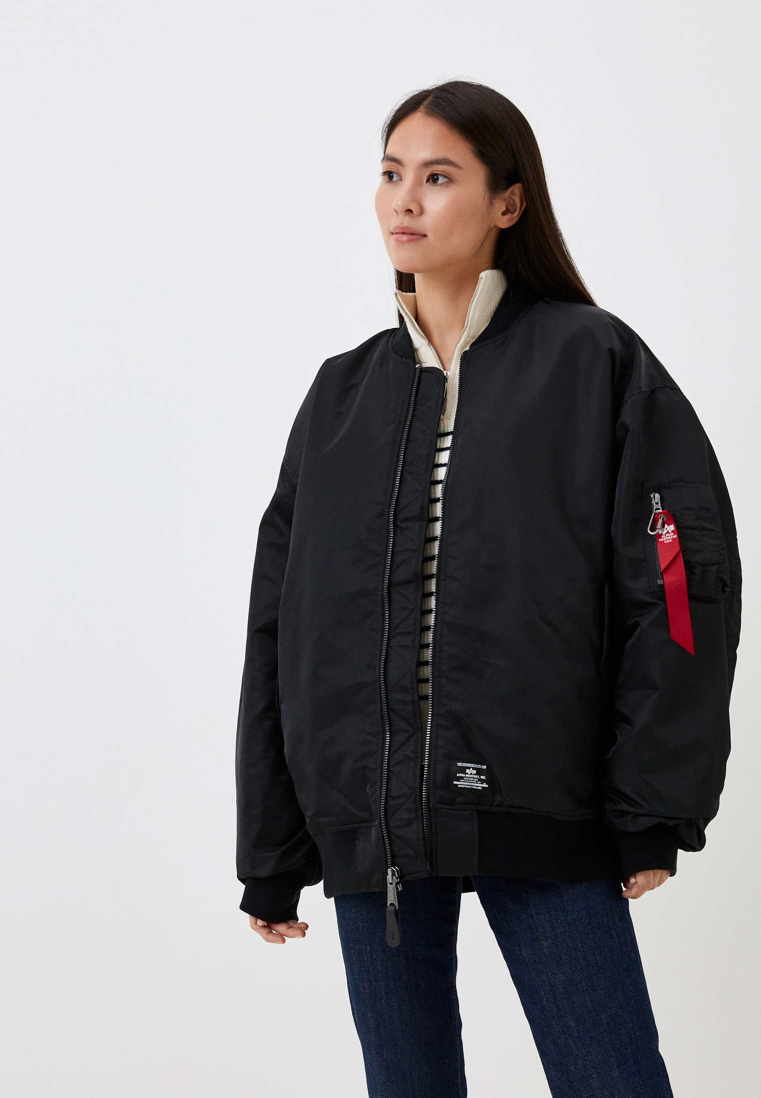 Бомбер Alpha Industries, цвет: черный, RTLACV454901 — купить в интернет ...