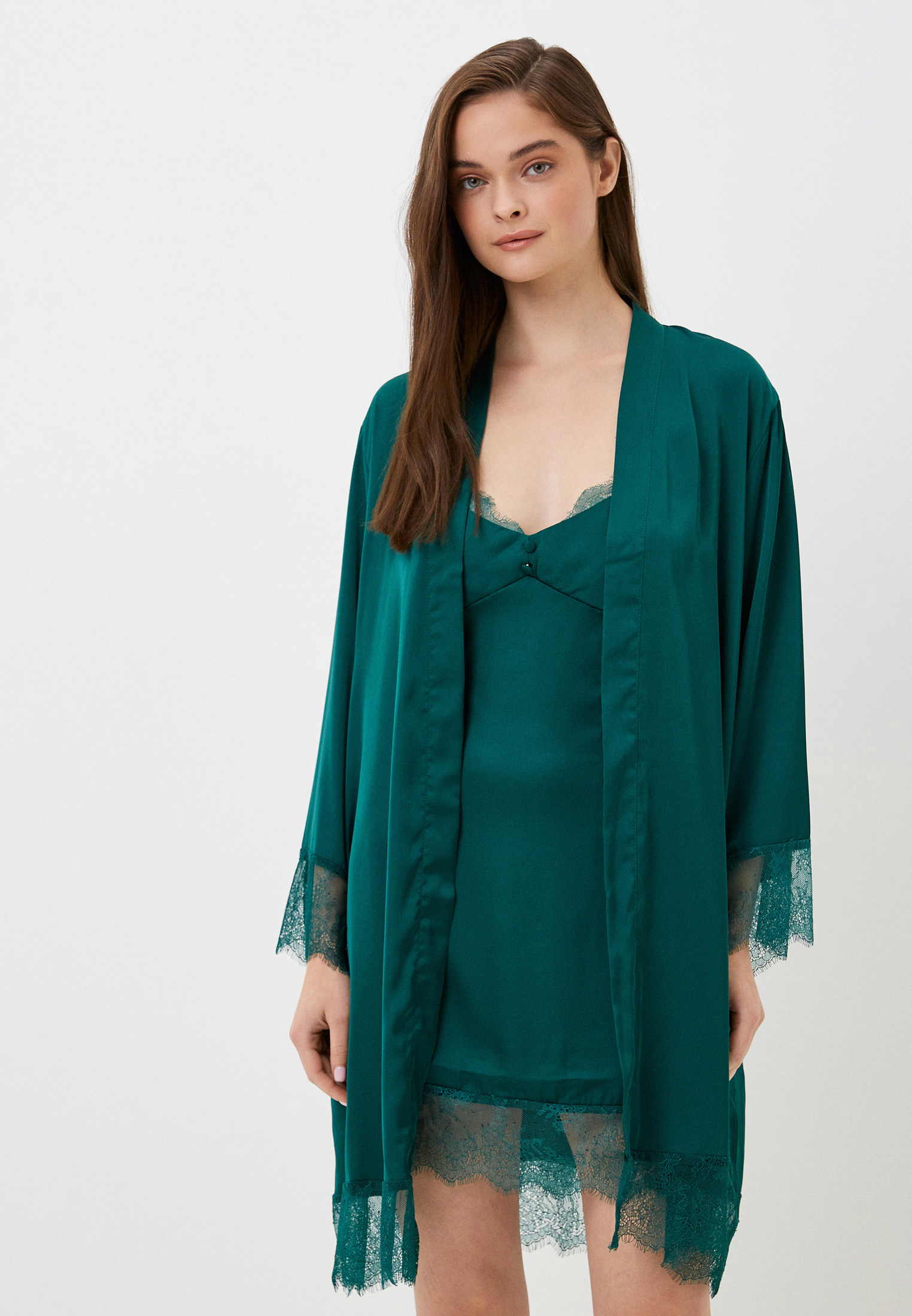 Халат и сорочка ночная Fielsi, цвет: зеленый, RTLACV476501 — купить в ...