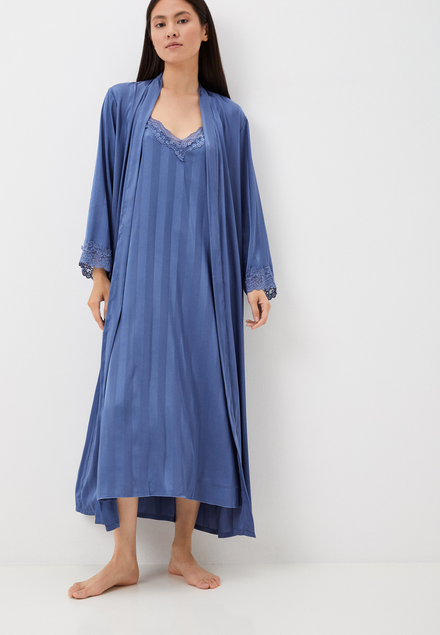 Халат и сорочка ночная Fielsi, цвет: синий, RTLACV481501 — купить в ...