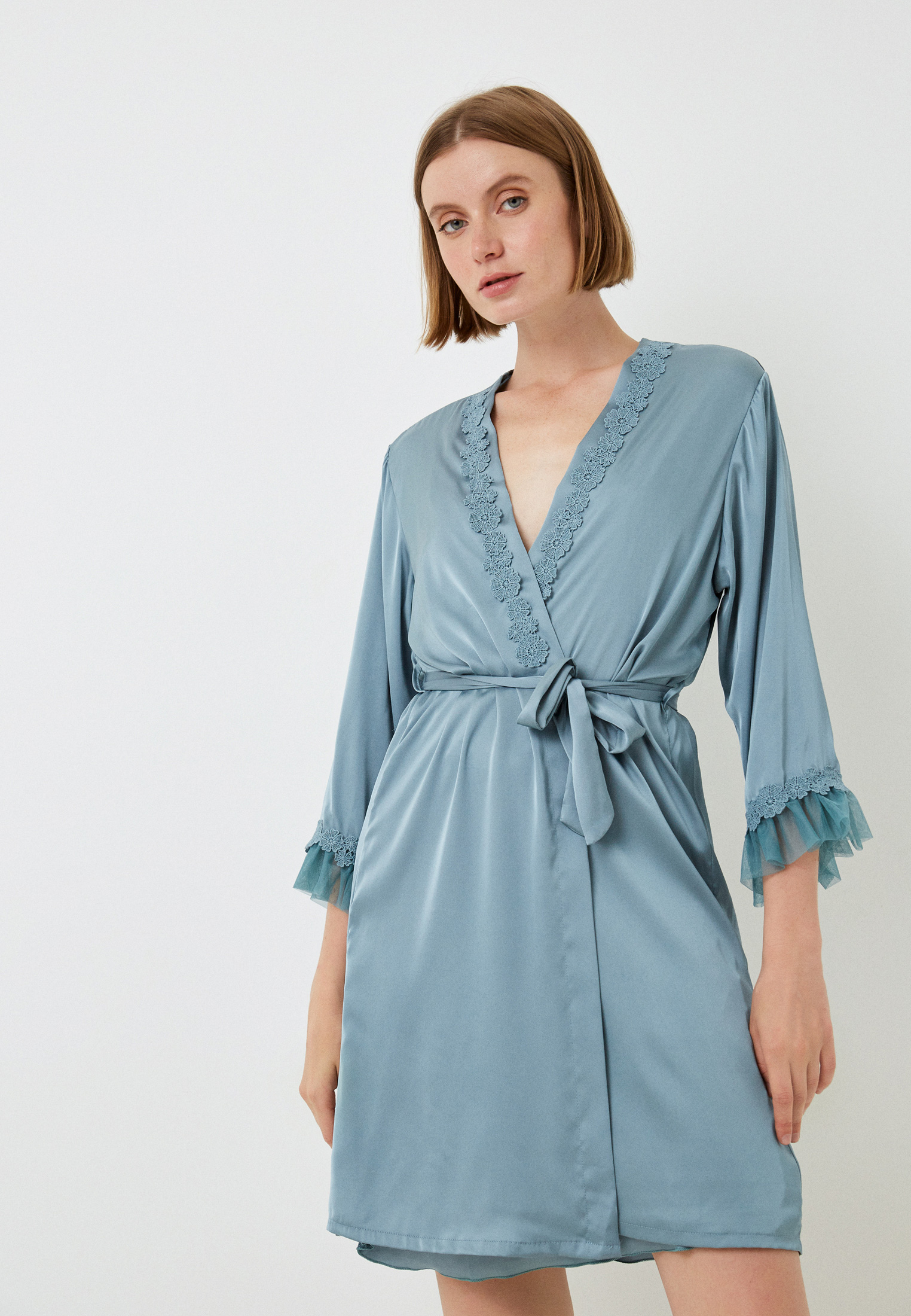 Халат и сорочка ночная Fielsi, цвет: бирюзовый, RTLACV483201 — купить в ...