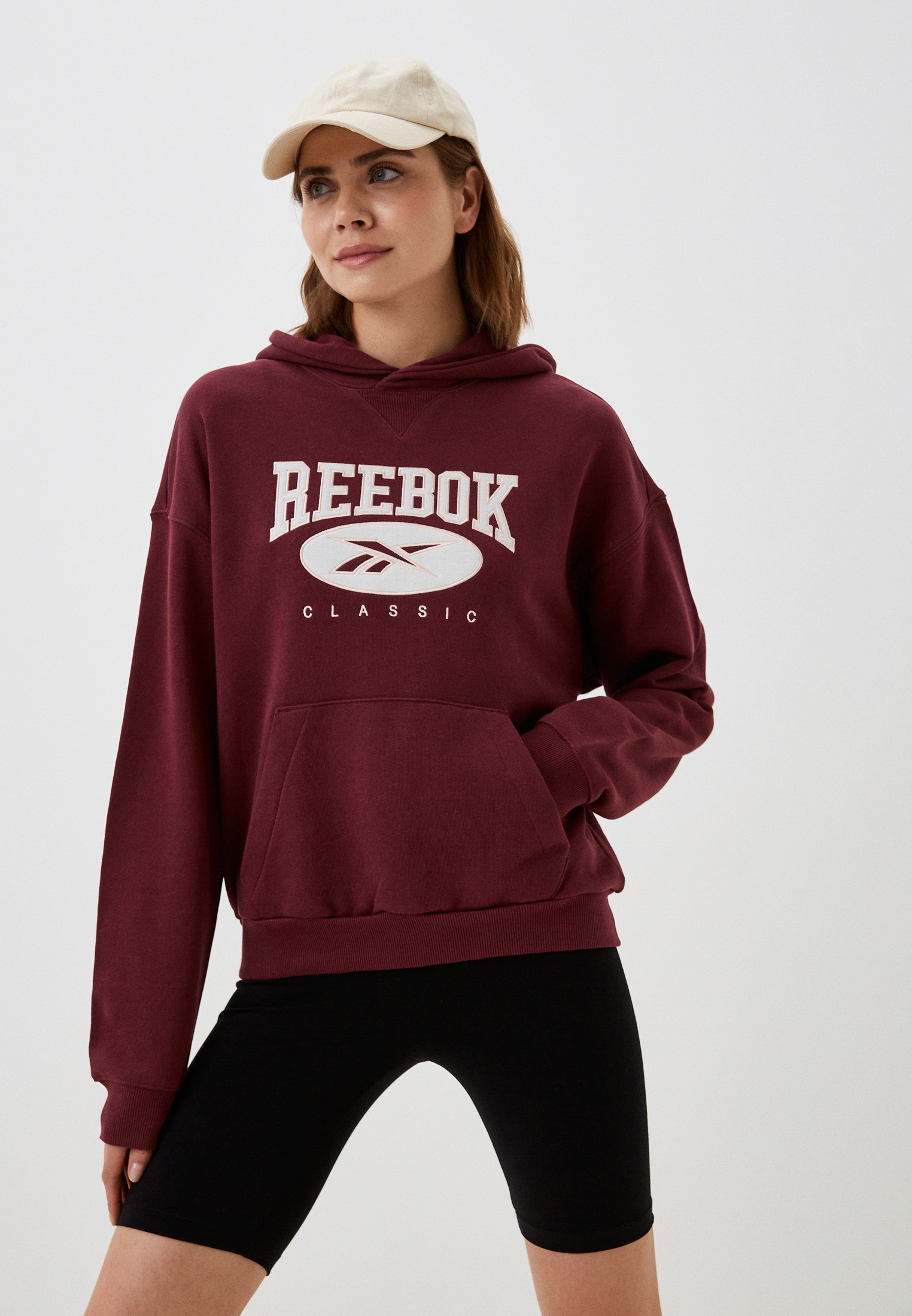 Худи Reebok REEBOK CLASSICS NATURAL DYE BIG LOGO HOODIE, цвет: бордовый ...