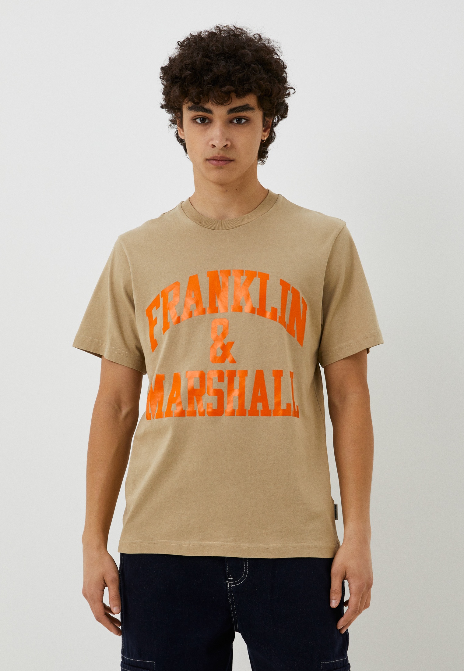 Футболка Franklin & Marshall, цвет: бежевый, RTLACW586001 — купить в ...