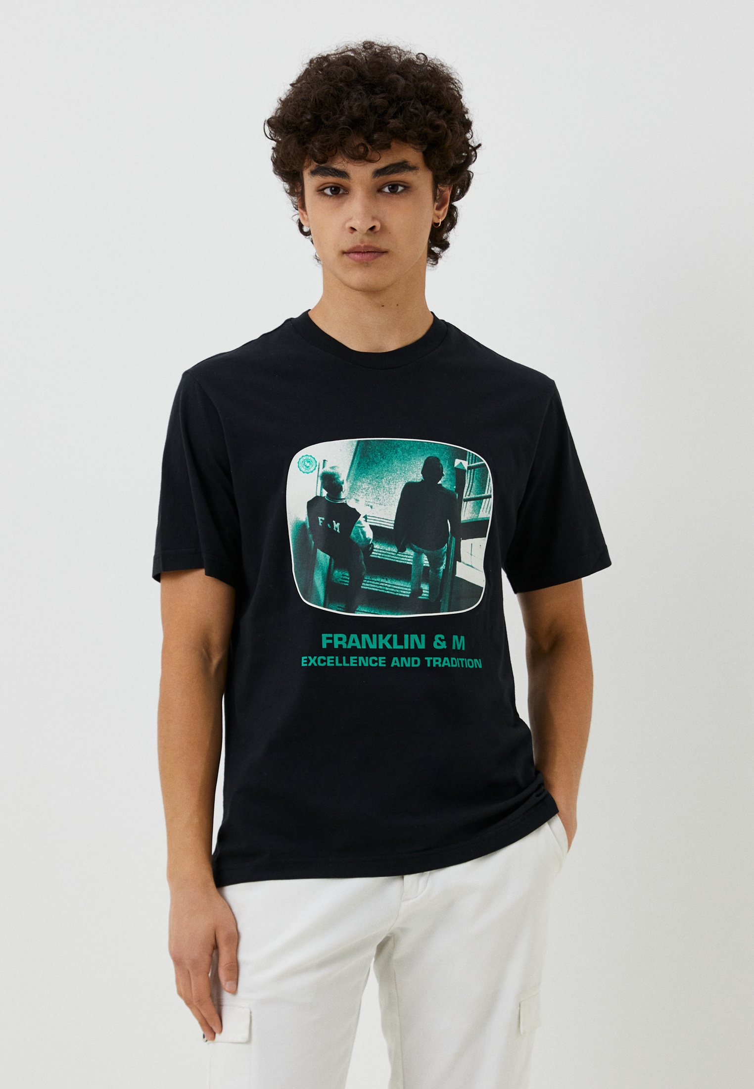 Футболка Franklin & Marshall, цвет: черный, RTLACW587101 — купить в ...