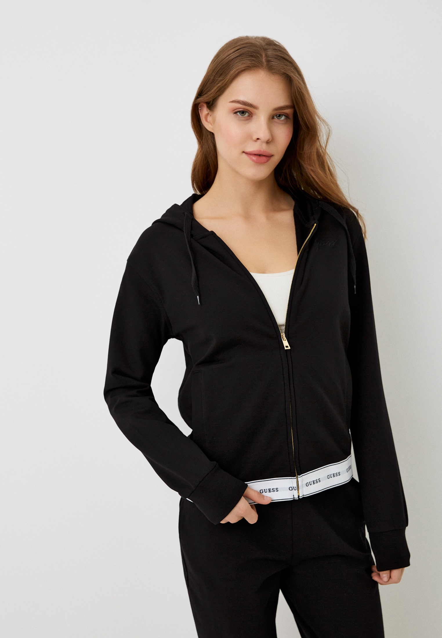 Толстовка Guess, цвет: черный, RTLADP591001 — купить в интернет ...