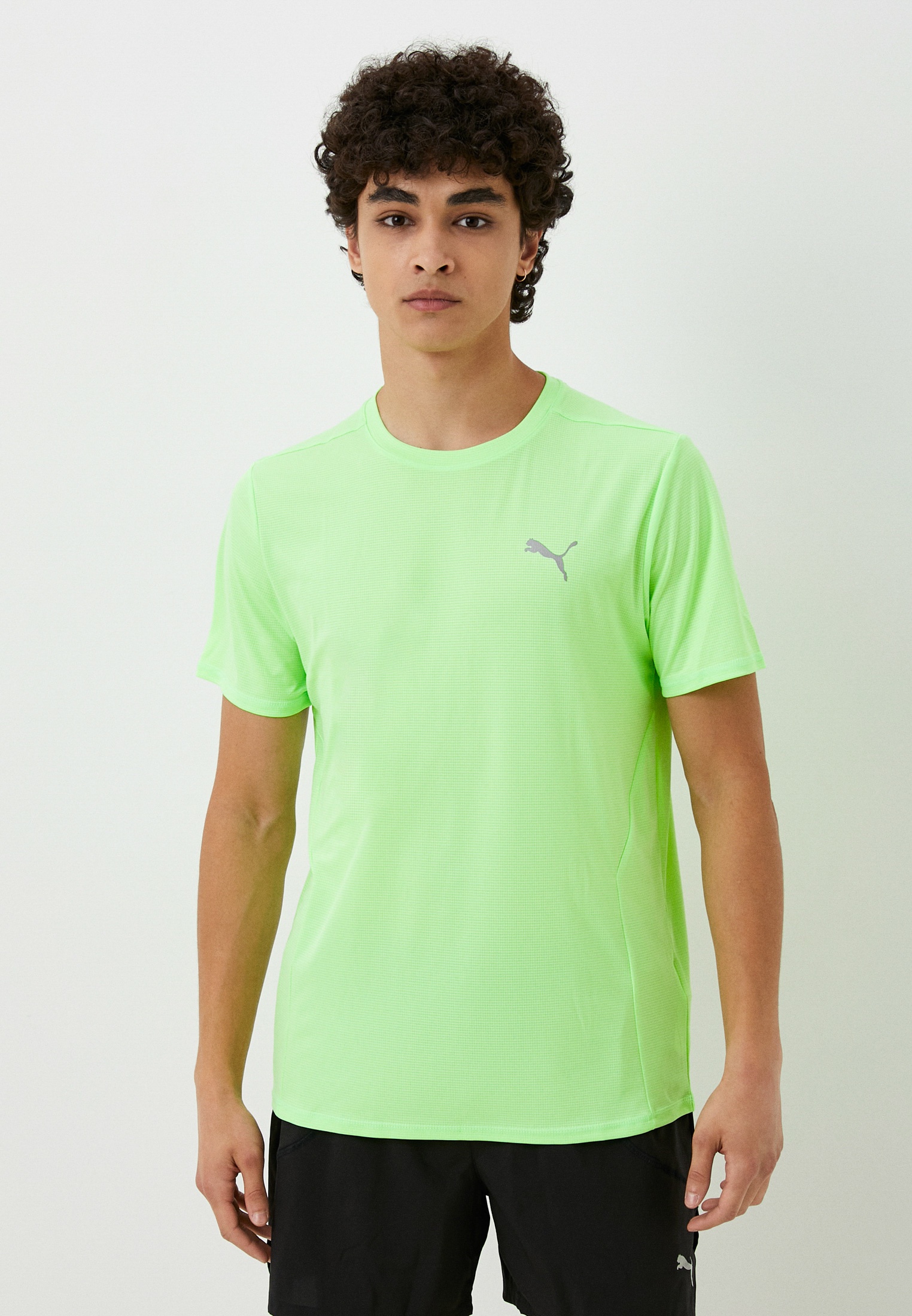 Футболка спортивная PUMA RUN FAVORITE SS TEE M, цвет зеленый
