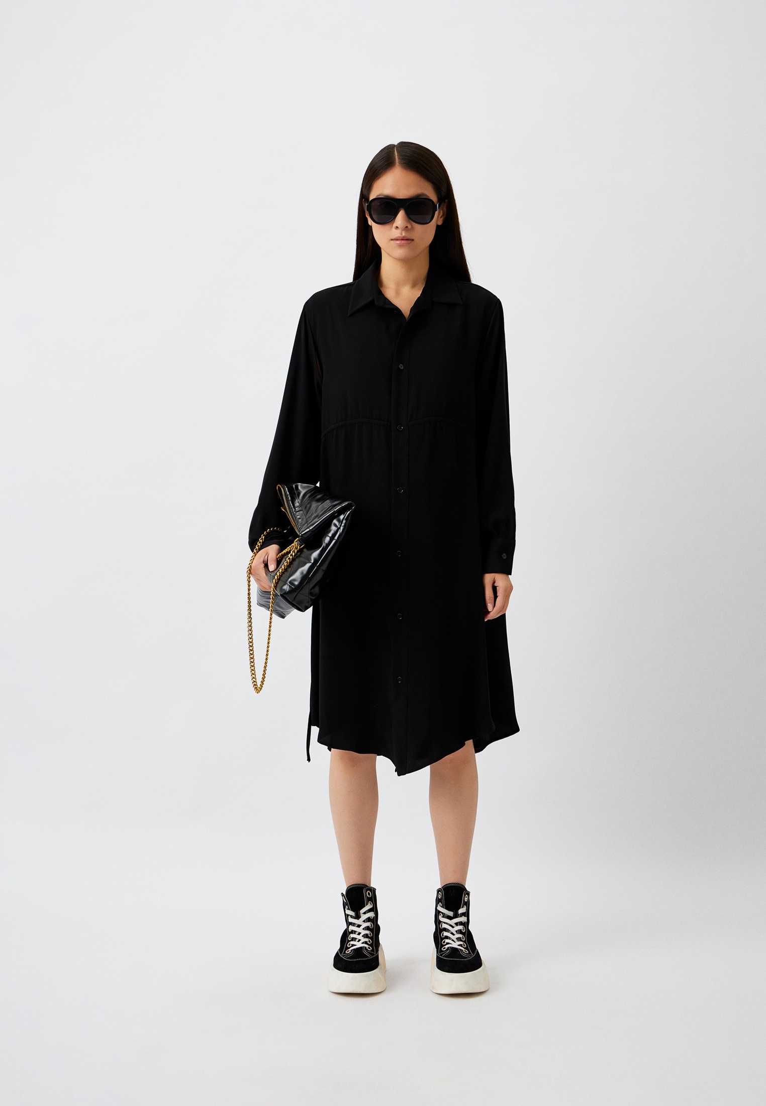 Платье MM6 Maison Margiela, цвет: черный, RTLACX435501 — купить в ...