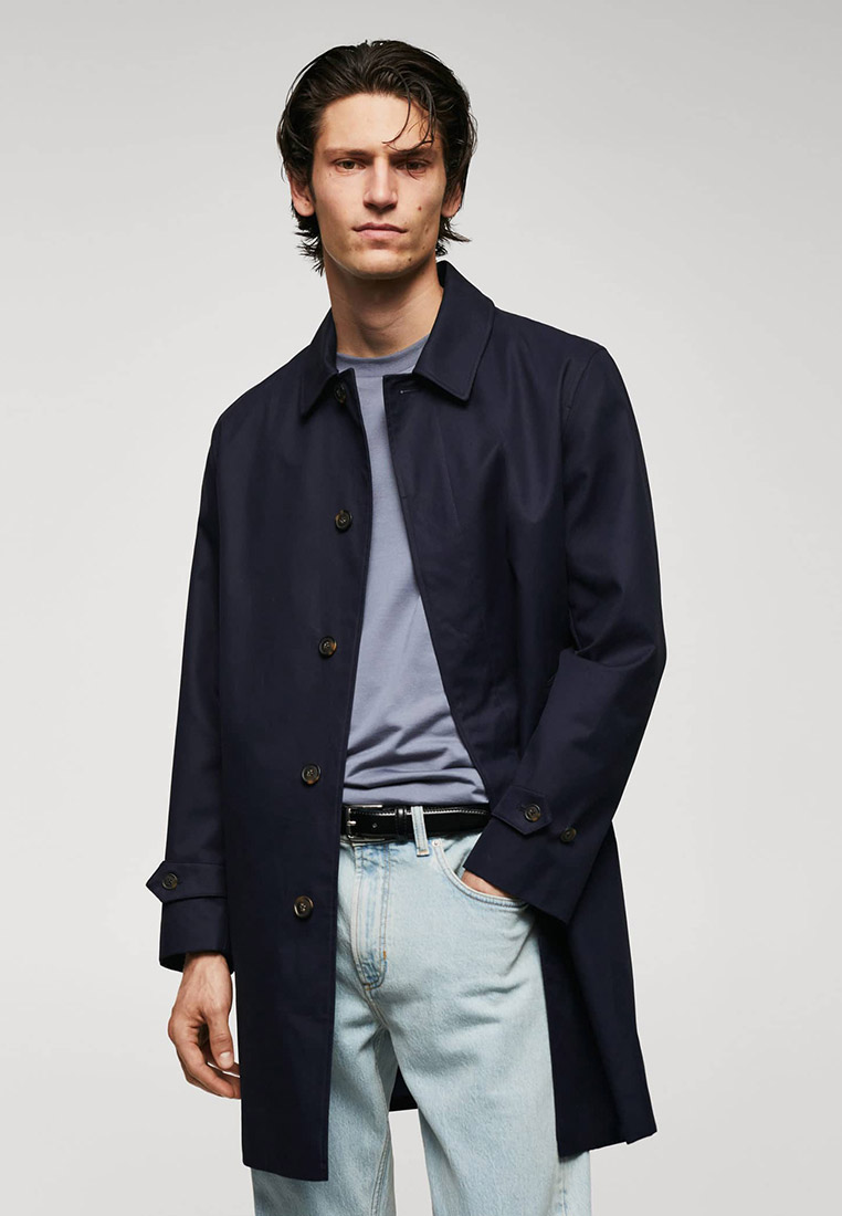 Плащ Mango Man CHAYTON, цвет: синий, RTLACY122201 — купить в интернет ...
