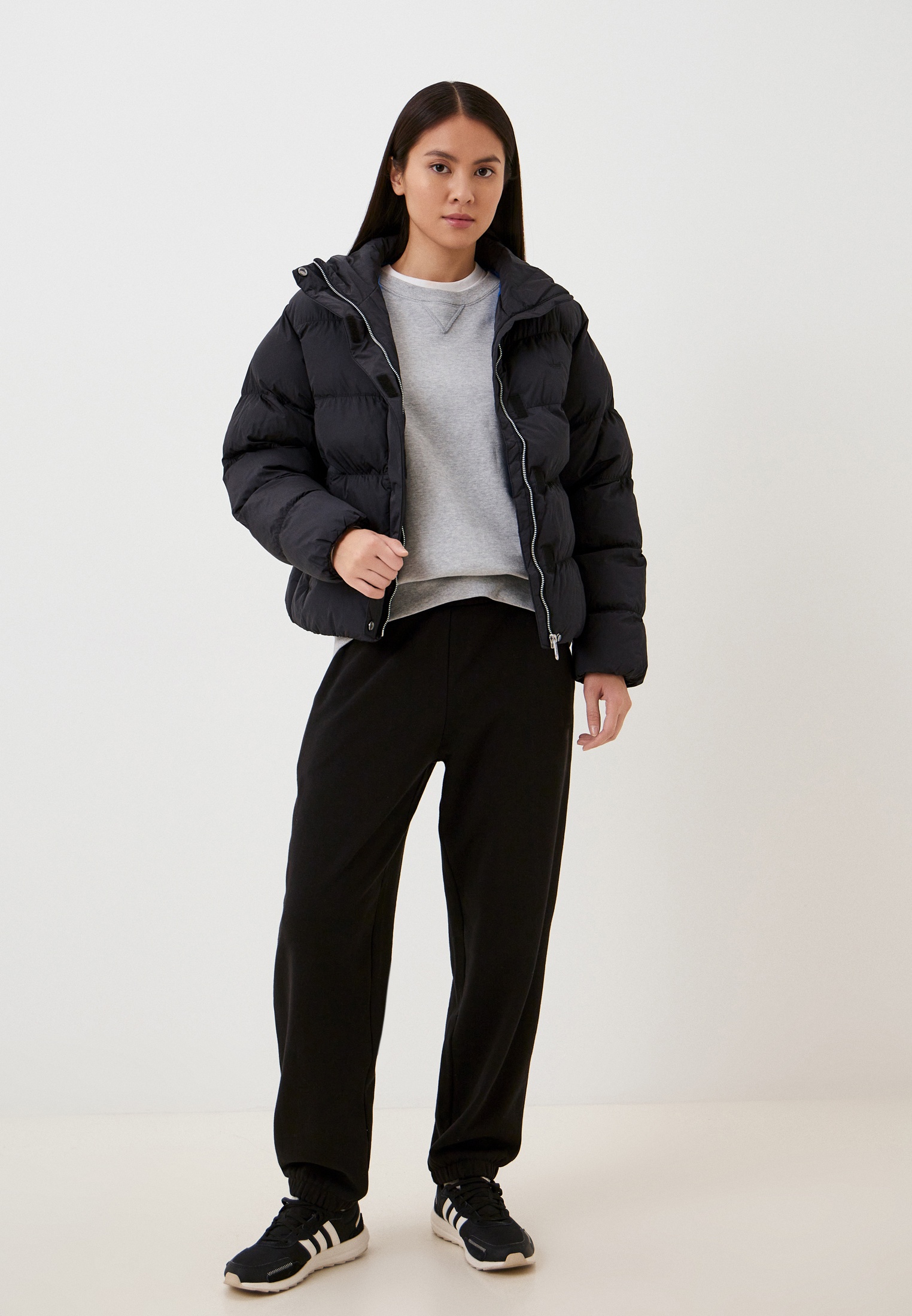 Куртка утепленная adidas Originals SHORT VEGAN JKT, цвет: черный 