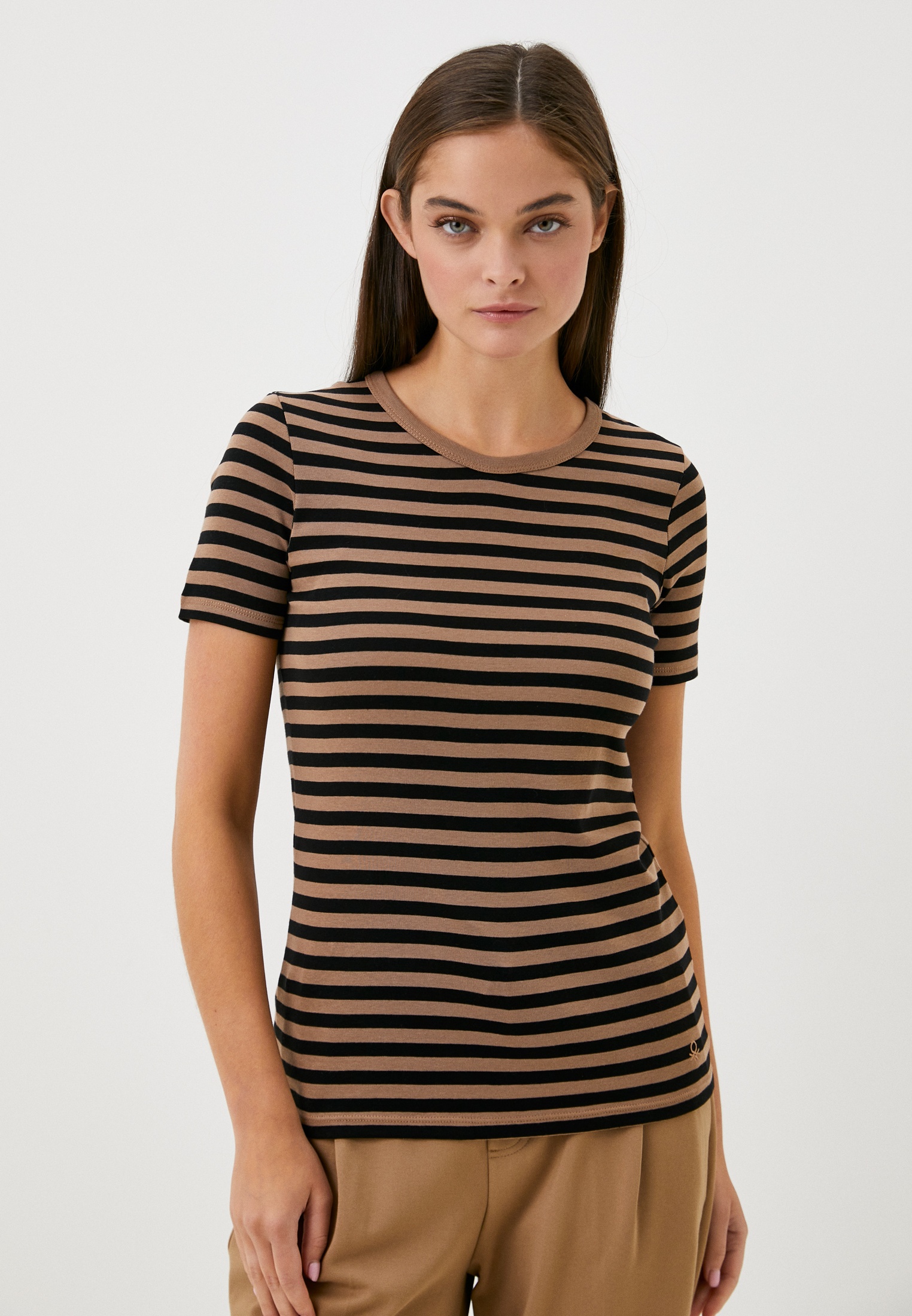 Футболка United Colors of Benetton, цвет: коричневый, RTLACZ111701 ...