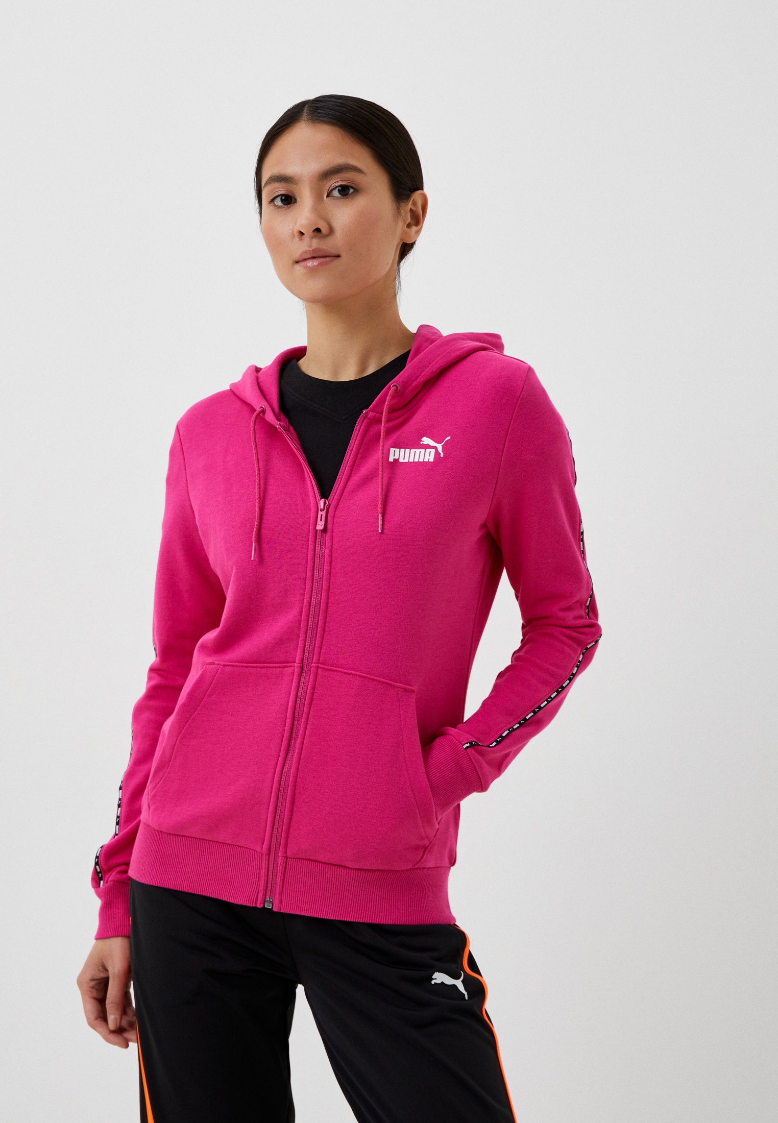 Толстовка PUMA PUMA POWER FullZip Hoodie, цвет розовый, RTLACZ397901