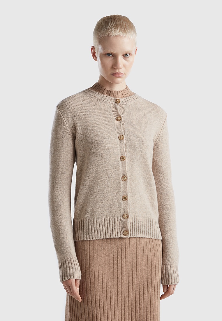 Кардиган United Colors of Benetton, цвет: бежевый, RTLACZ502802 ...