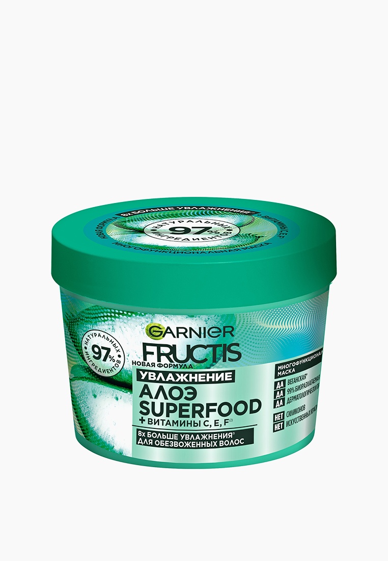 Маска для волос Garnier 3в1 "Фруктис, Superfood Алоэ", для волос ...