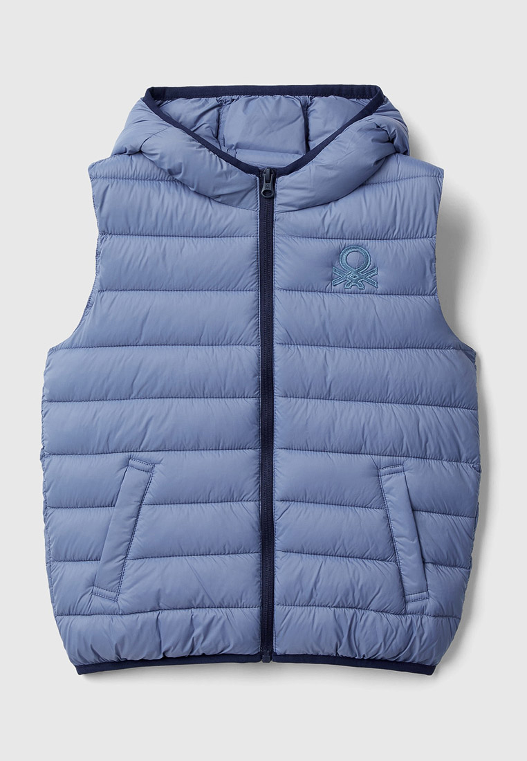 Жилет утепленный United Colors of Benetton, цвет: голубой, RTLACZ984601 ...