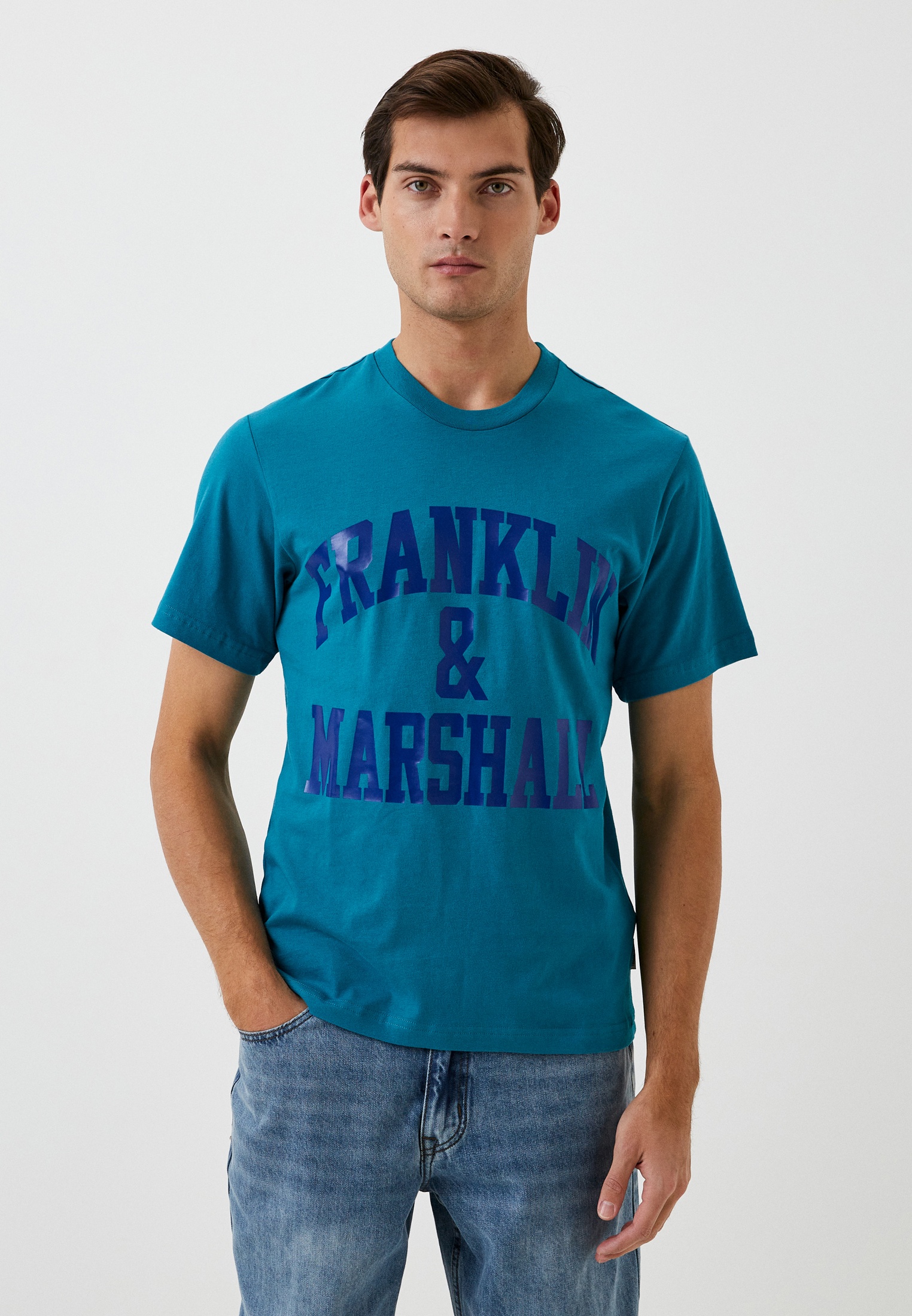 Футболка Franklin & Marshall, цвет: бирюзовый, RTLADA031601 — купить в ...