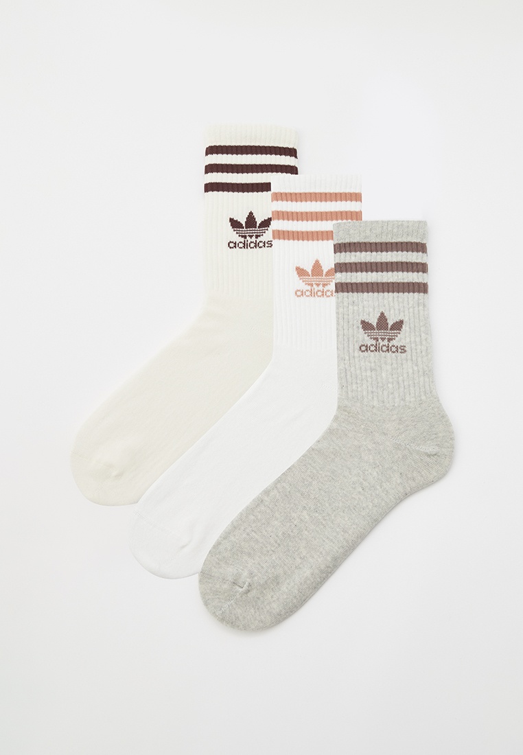 Носки 3 пары adidas Originals MID CUT CRW SCK, цвет: бежевый ...